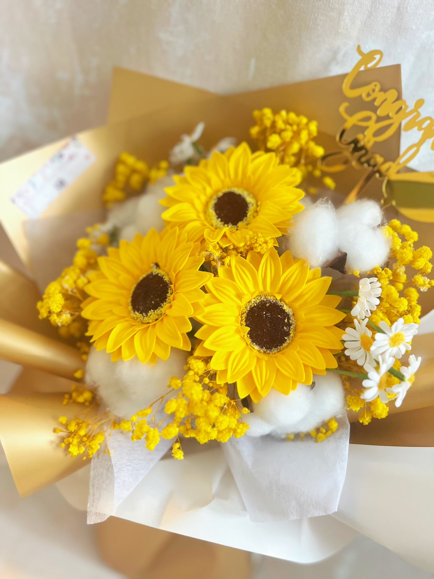 驕陽似我 - 3 枝香梘太陽花 向日葵|香梘花|畢業花束 小學 幼稚園