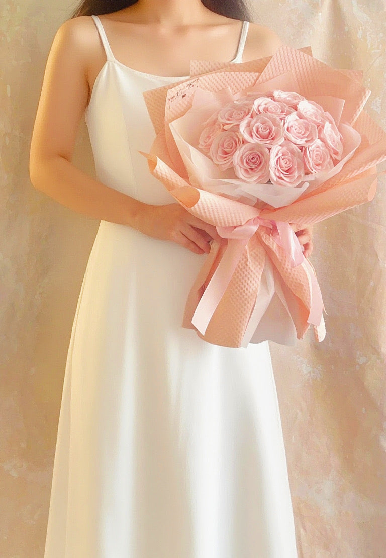 20 枝粉紅色香梘玫瑰花束 |番梘花|畢業花束 情人節花束 求婚 生日花束