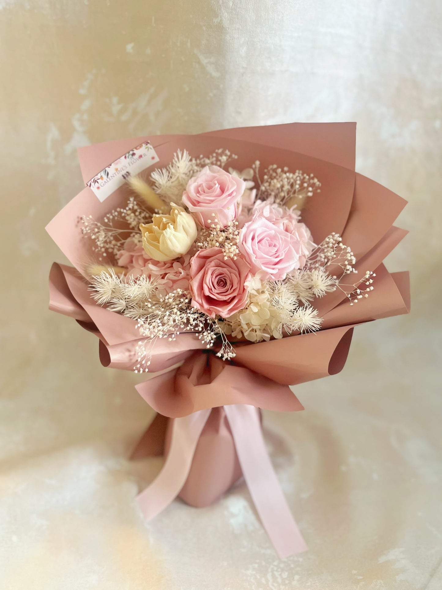 (有現貨)3 枝溫柔大地色系-保鮮玫瑰花束|保鮮花 永生花 畢業花束 生日花束