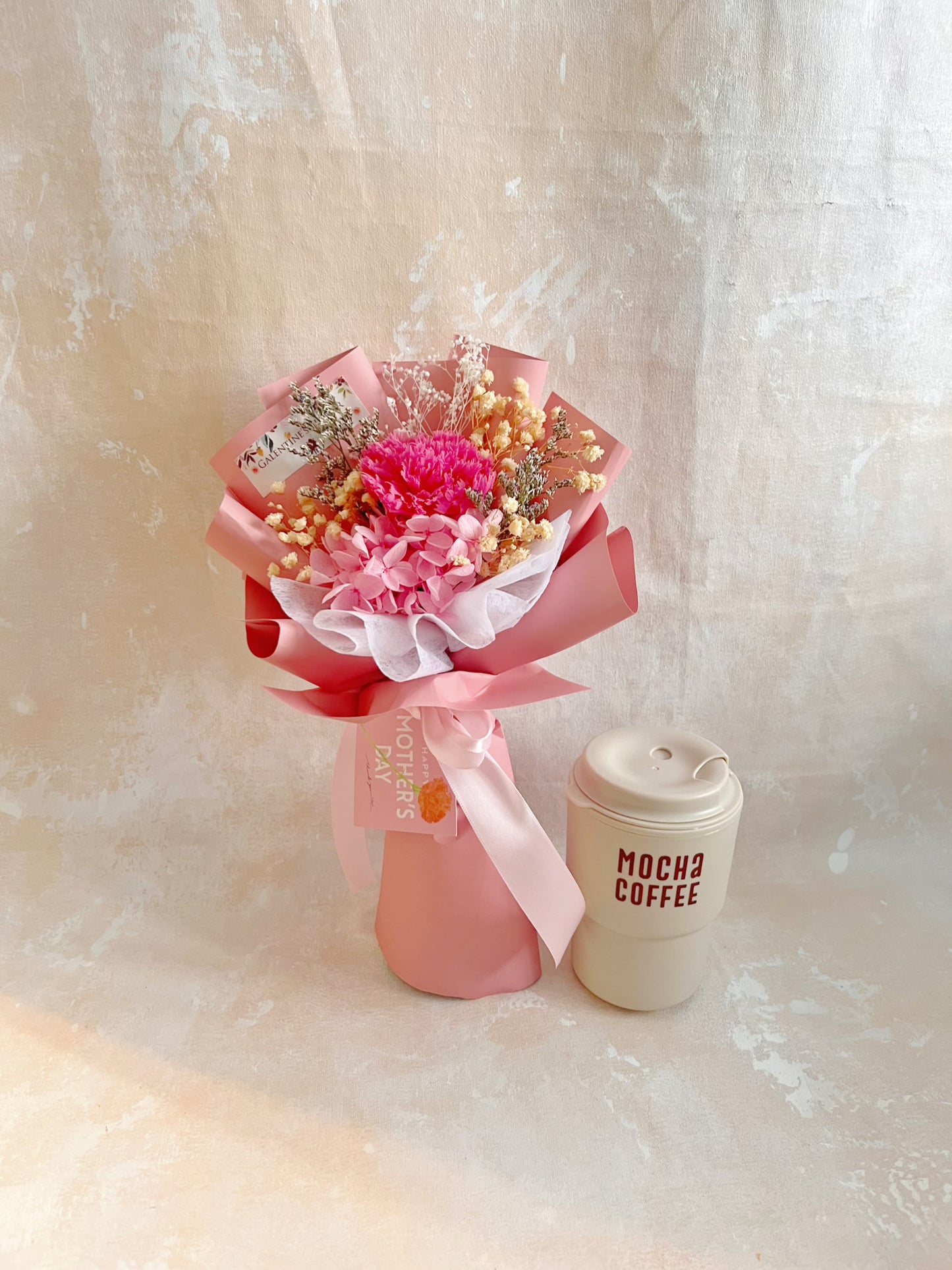 2025母親節系列- 小心意 迷你單枝 桃紅色 保鮮康乃馨花束|保鮮花 永生花 生日花束 M009