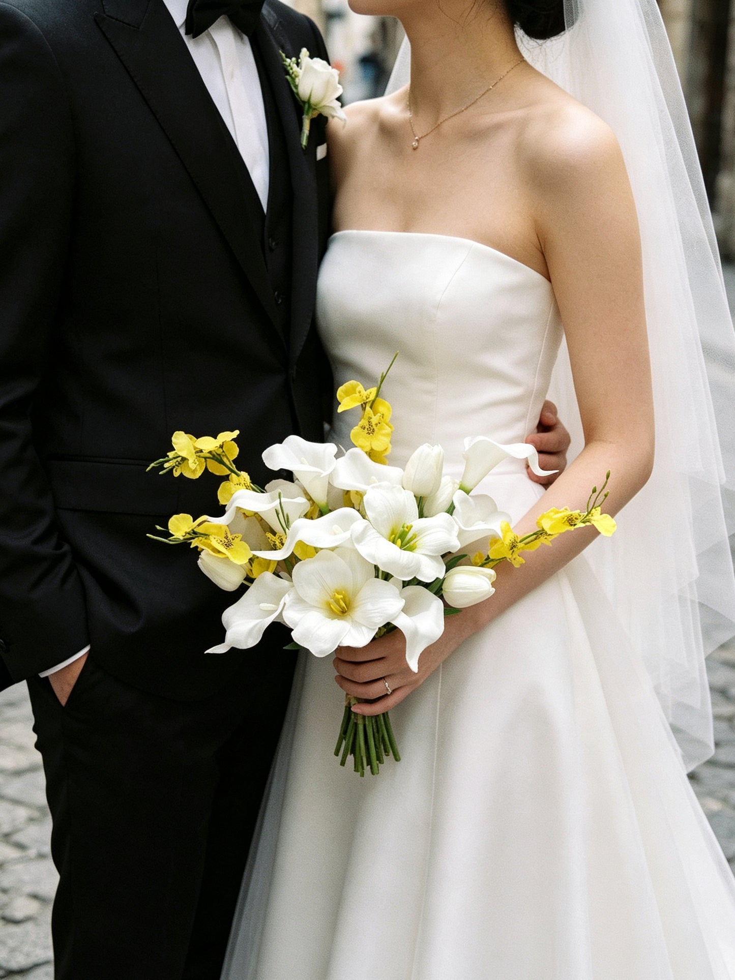 (一個月預訂)新娘花球-仿真花花球馬蹄蘭 絲花花球 pre wedding