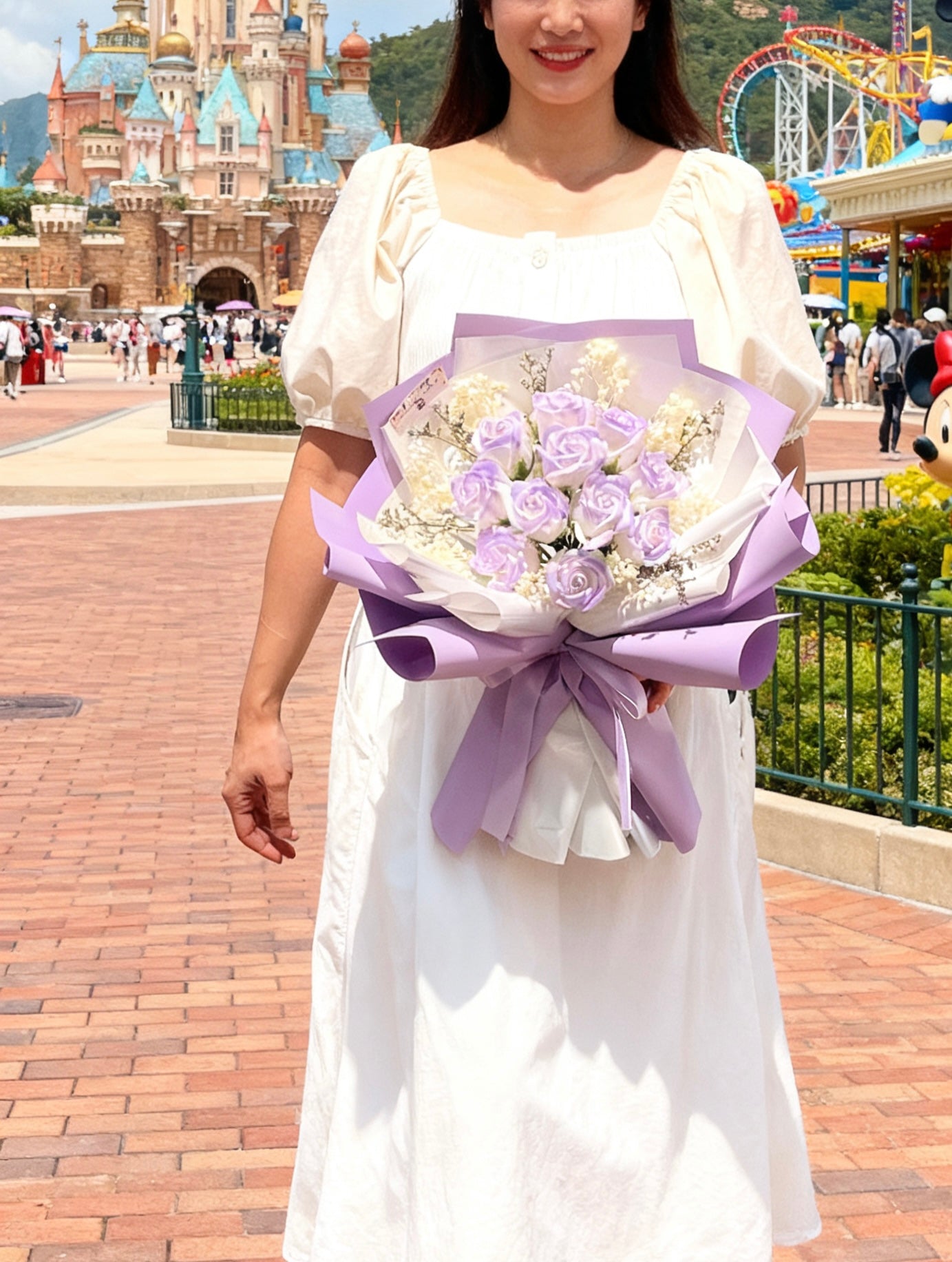 快樂畢業禮-11 枝漸變紫色 香梘玫瑰花束 |番梘花|畢業花束 情人節花束 生日花束 中學 小學 幼稚園