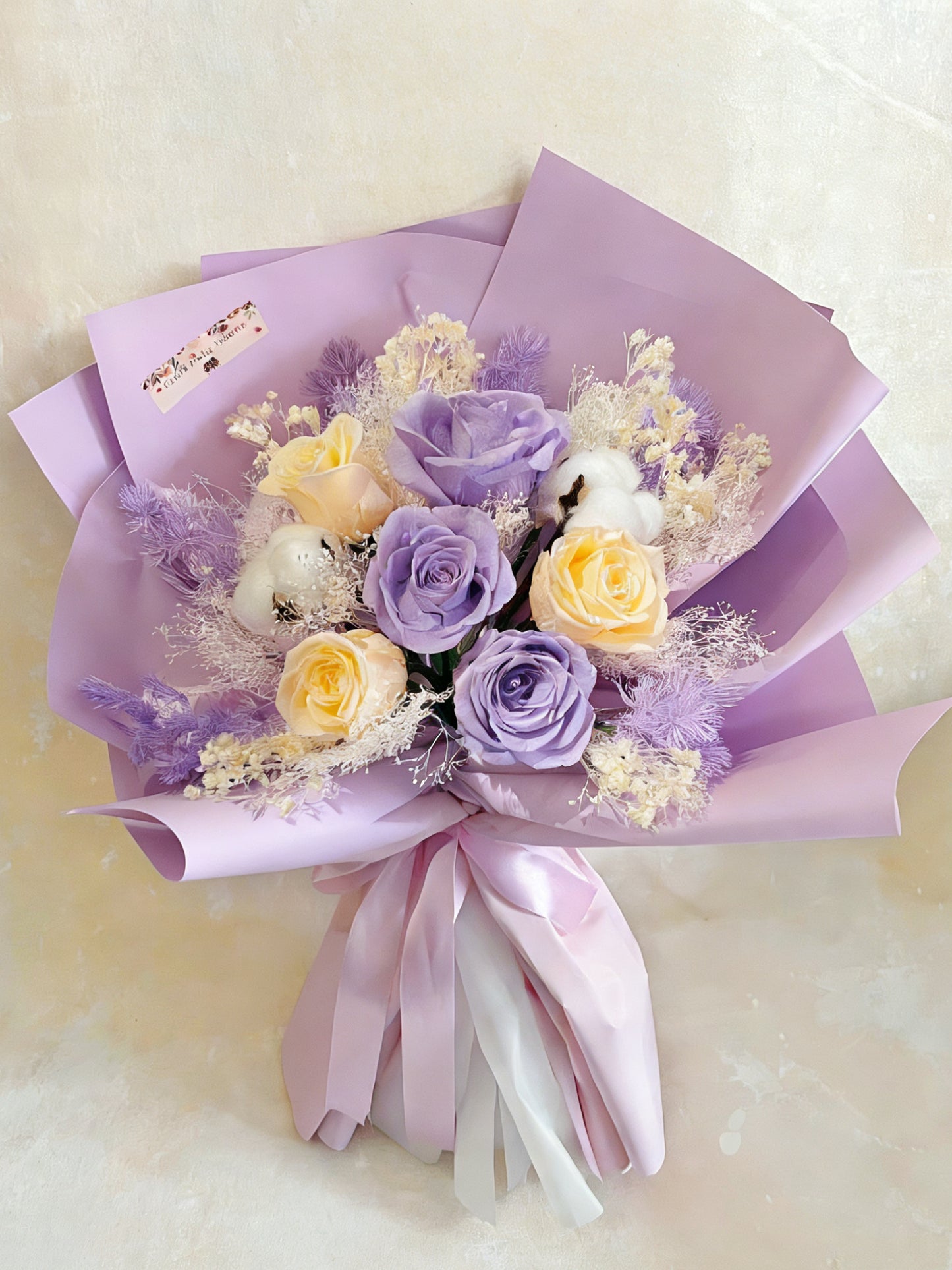 (情人節預訂) 清新 6 枝保鮮玫瑰花束|保鮮花 永生花 生日花束