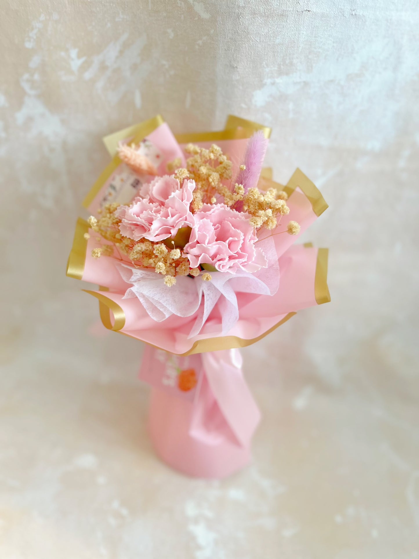 (番梘花) 2025母親節系列- 小心意 迷你2枝 粉紅色康乃馨花束 生日花束