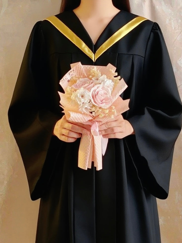 美少女的畢業花花束 + 玫瑰花|香梘花生日花束 中學 小學 幼稚園