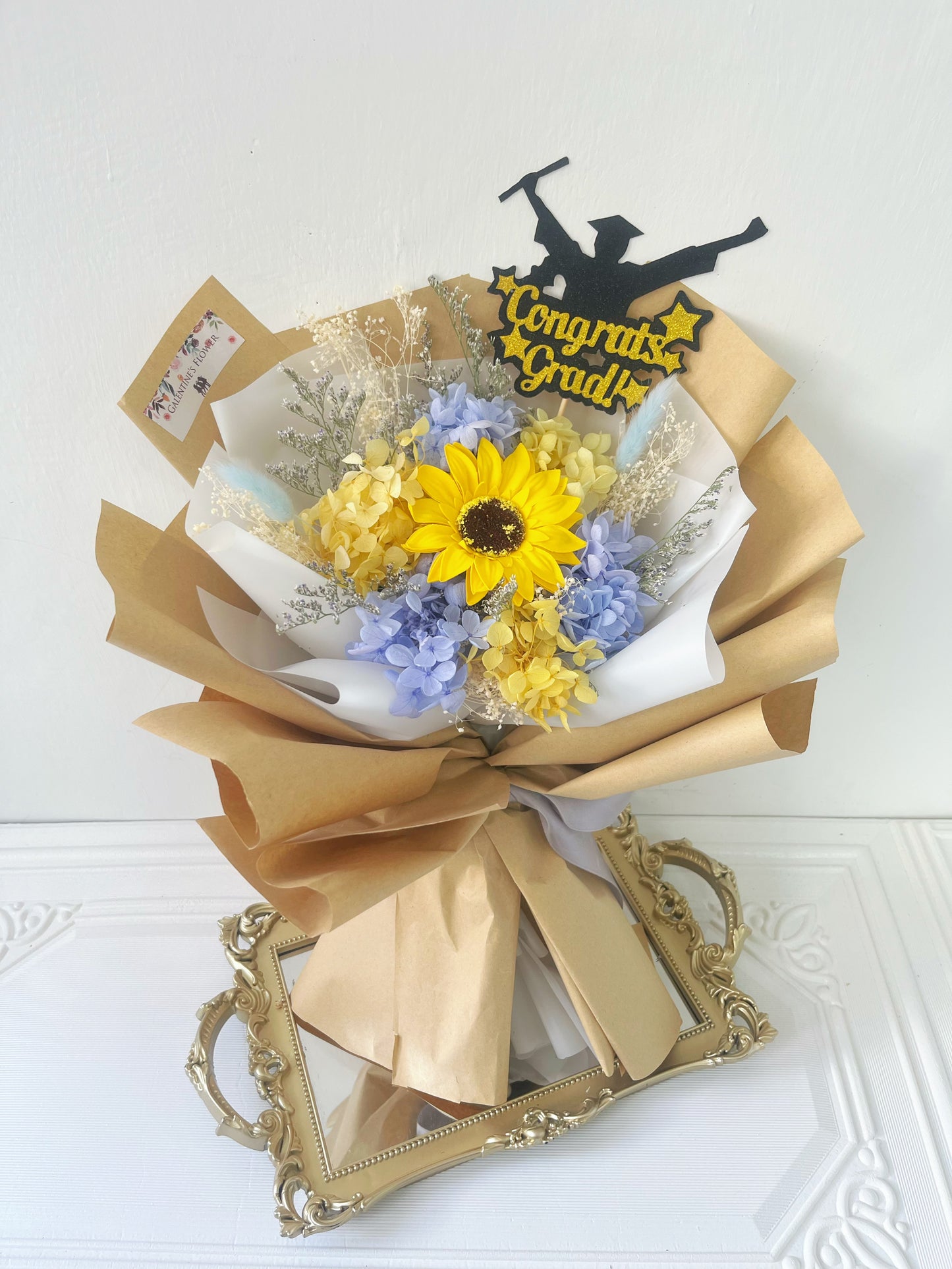 單枝畢業花束精選 1枝太陽花花束|香梘花 生日花束 中學 小學 幼稚園的