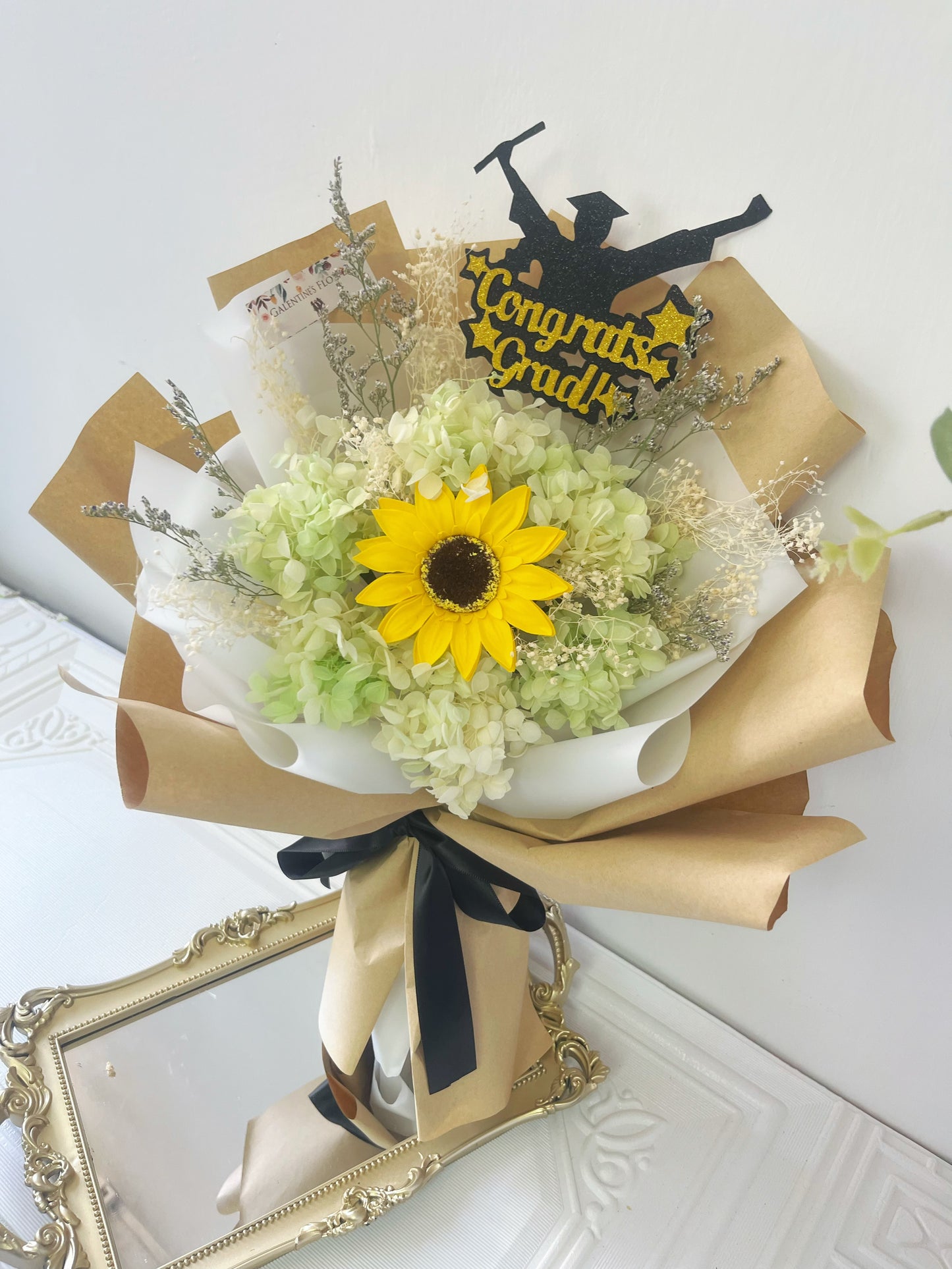 單枝畢業花束精選 1枝太陽花花束|香梘花 生日花束 中學 小學 幼稚園