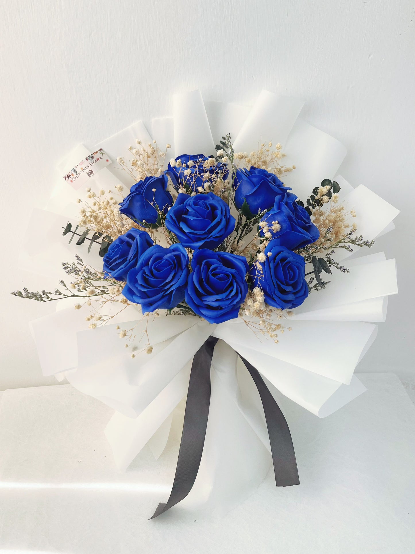 寶藍色香梘玫瑰花束 |番梘花|畢業花束 情人節花束 生日花束