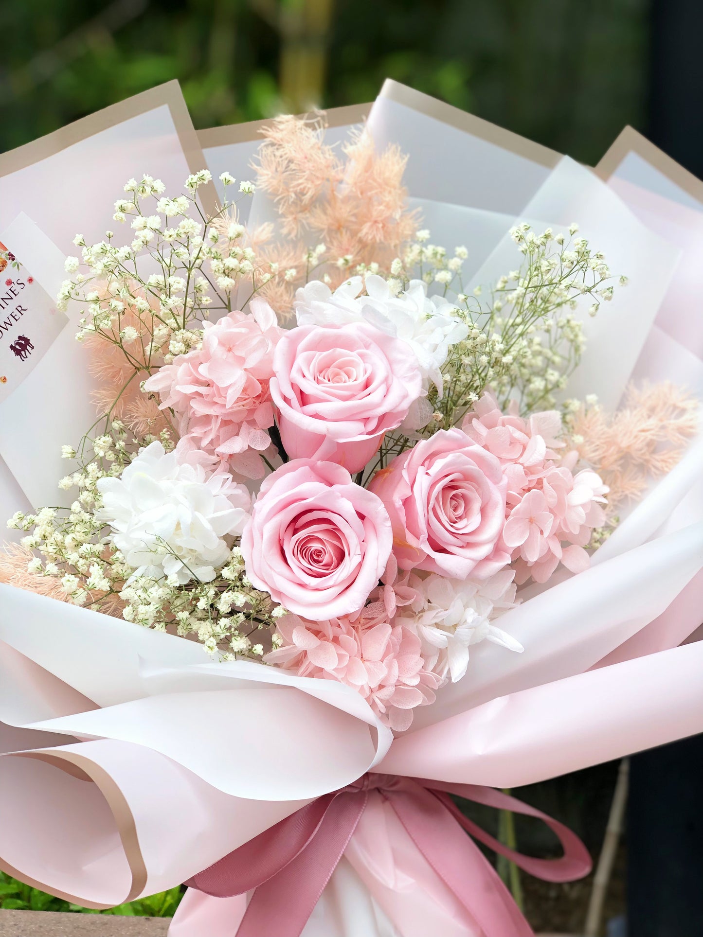 浪漫約會-粉紅色保鮮玫瑰花束|保鮮花 永生花 畢業花束 生日花束