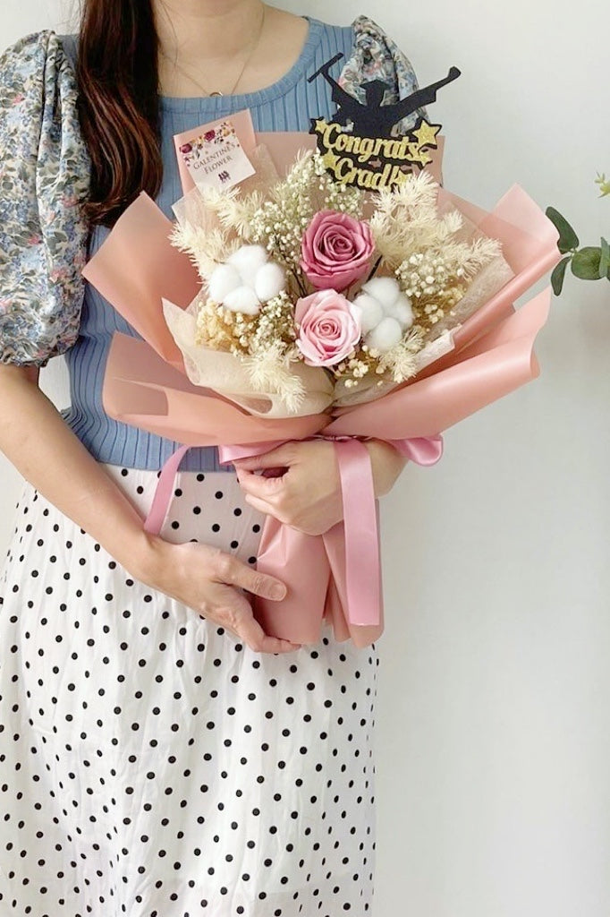 大地色系-保鮮玫瑰花束|保鮮花 永生花 畢業花束