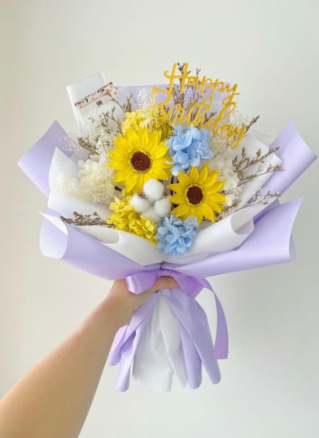 2 枝畢業花束精選 2枝太陽花花束|香梘花 生日花束 中學 小學 幼稚園