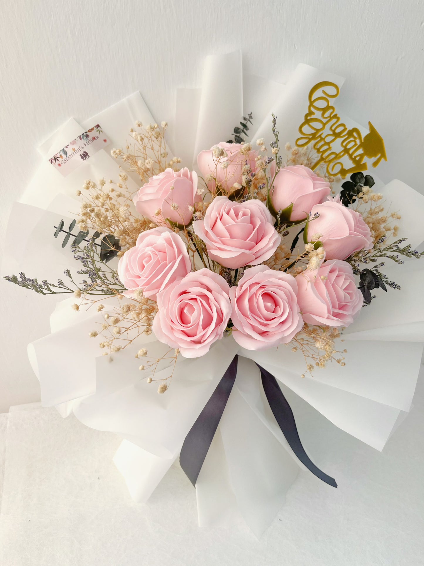 粉紅色香梘玫瑰花束 |番梘花|畢業花束 情人節花束 生日花束