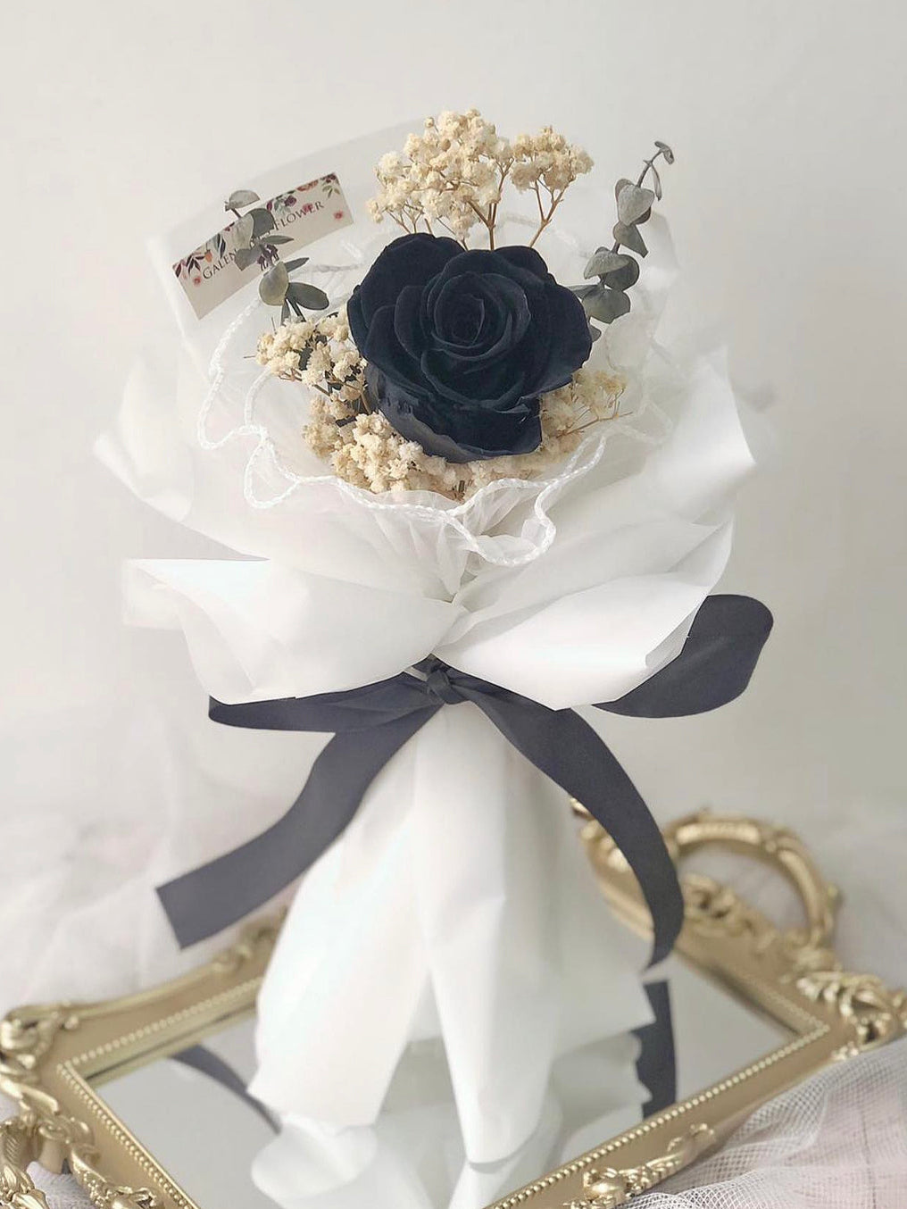 神秘唯一單枝保鮮玫瑰小花束|保鮮花 永生花 畢業花束 乾花