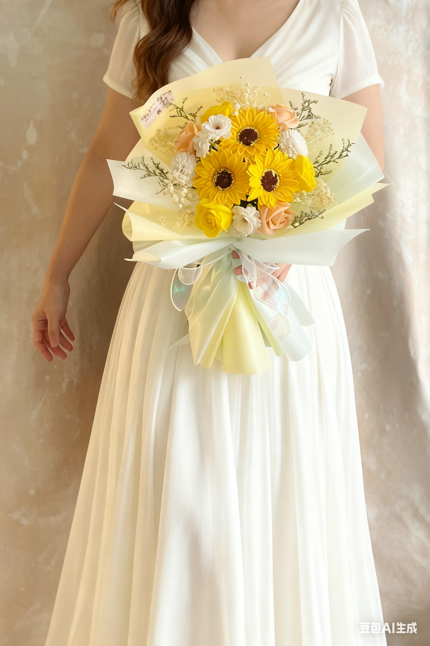 陽光燦爛的日子－番梘太陽花 玫瑰花束 向日葵｜香梘花｜畢業花束  小學 幼稚園