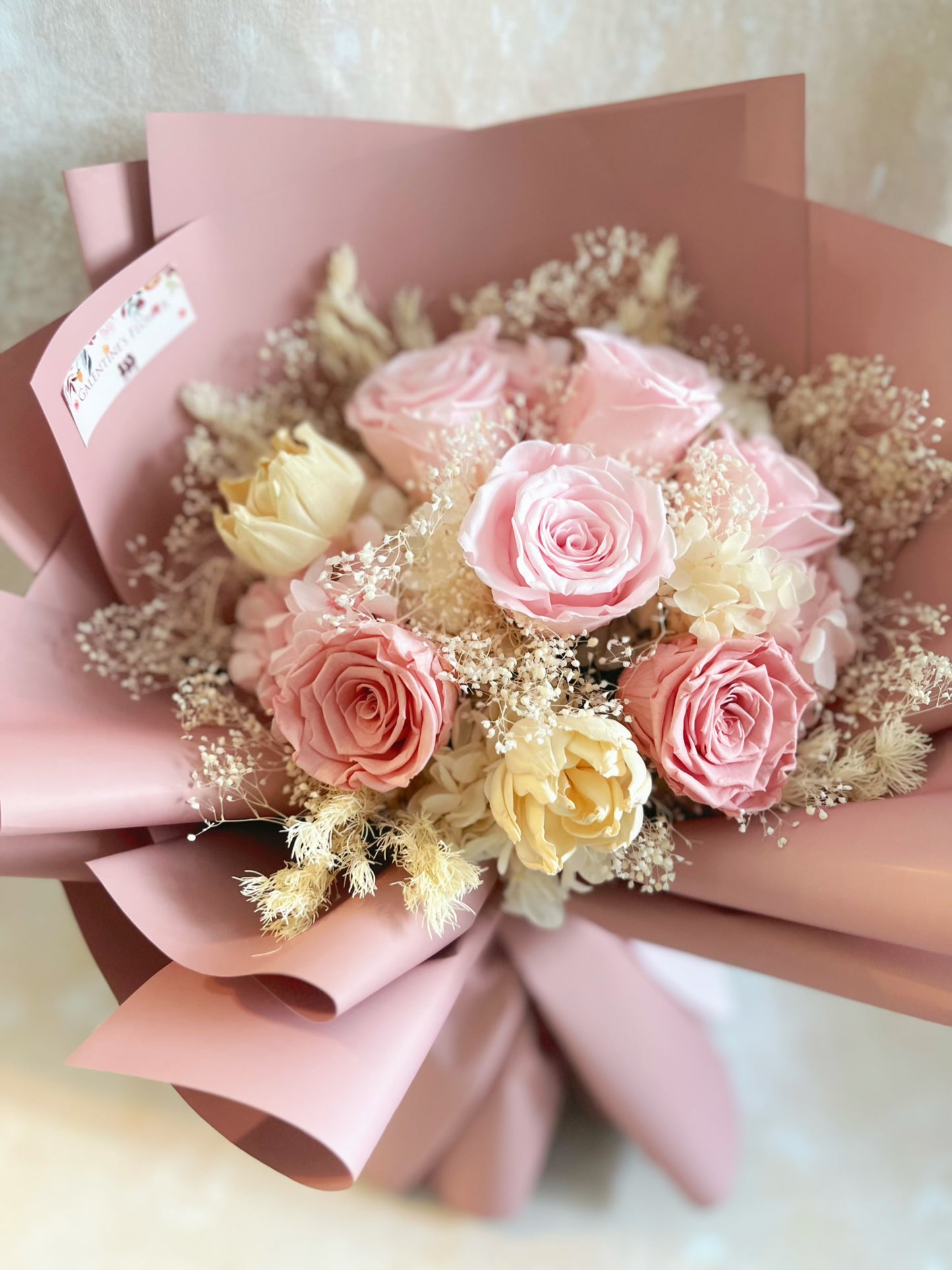 6 枝溫柔大地色系－保鮮玫瑰花束｜保鮮花 永生花 畢業花束 生日花束