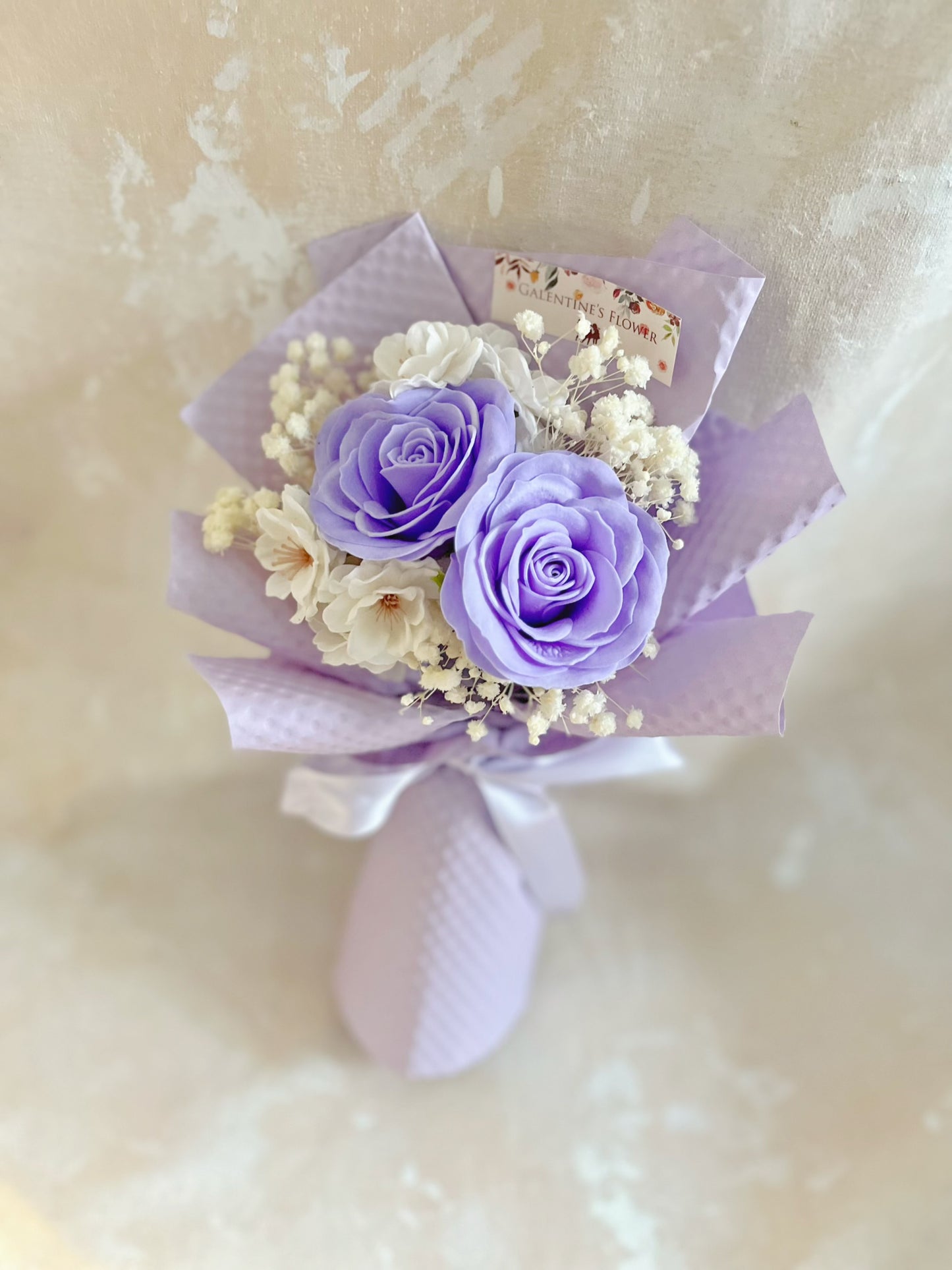 紫凝花意 畢業花花束 + 玫瑰花｜香梘花生日花束 中學 小學 幼稚園