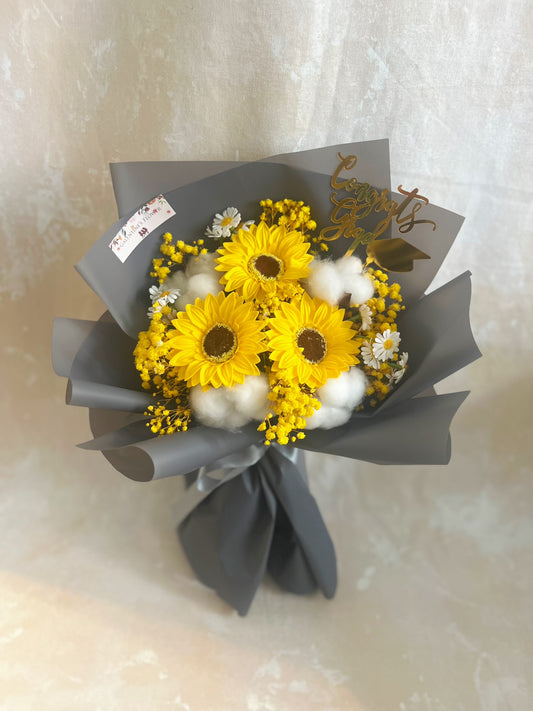 (有現貨）- 每一個明天-3 枝香梘太陽花 向日葵｜香梘花｜畢業花束  小學 幼稚園