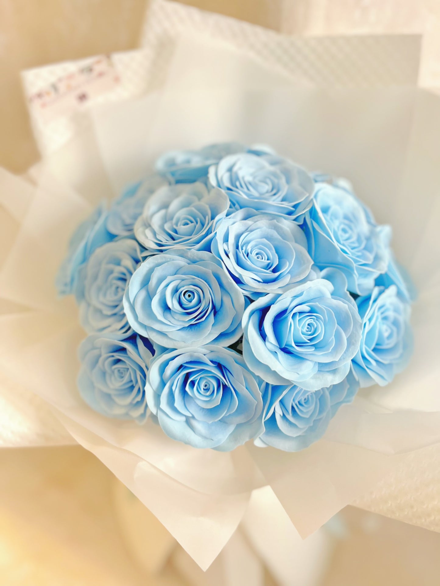 20 枝粉藍 香梘玫瑰花束 ｜番梘花｜畢業花束 情人節花束 求婚 生日花束