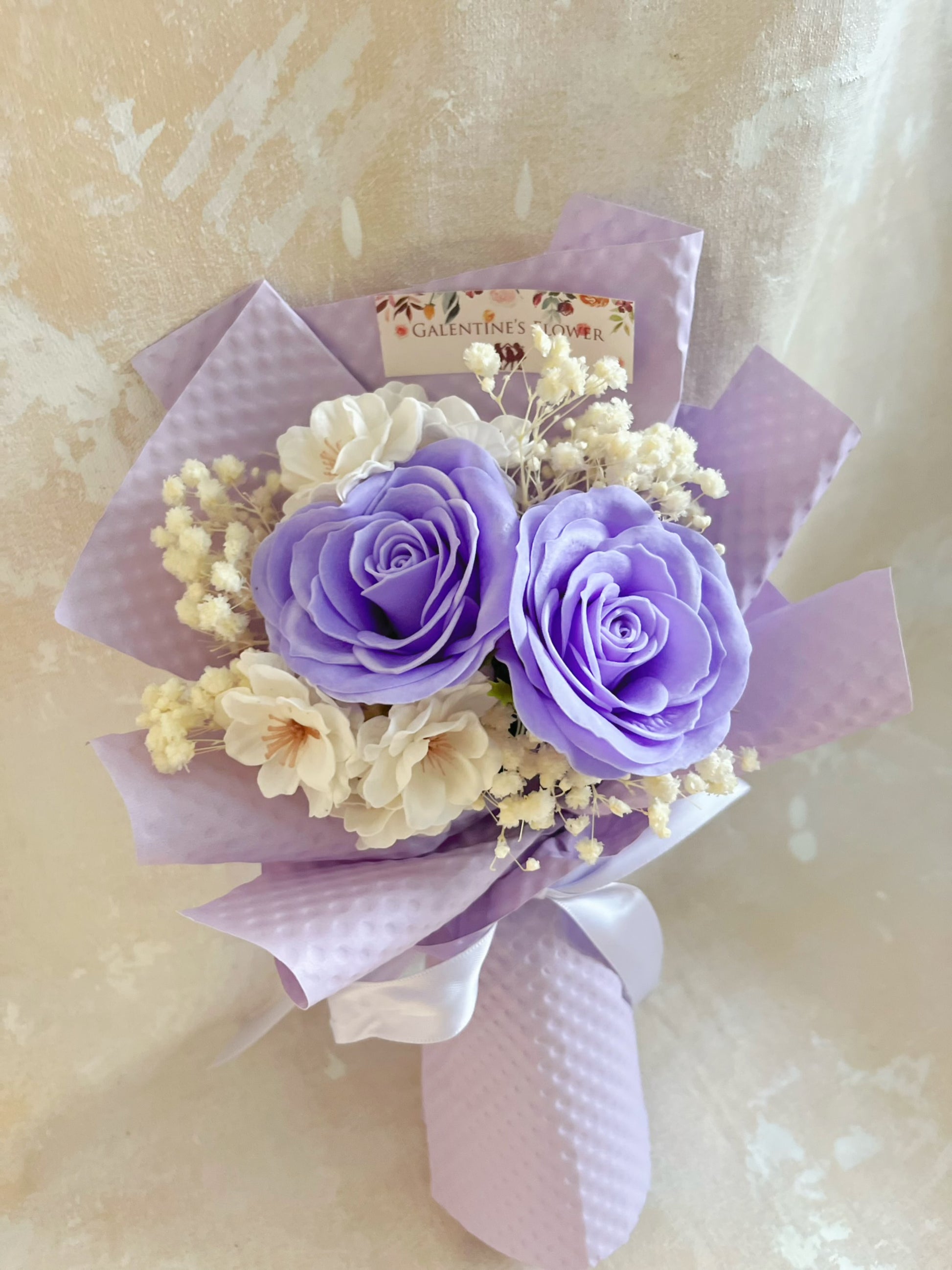 紫凝花意 畢業花花束 + 玫瑰花｜香梘花生日花束 中學 小學 幼稚園