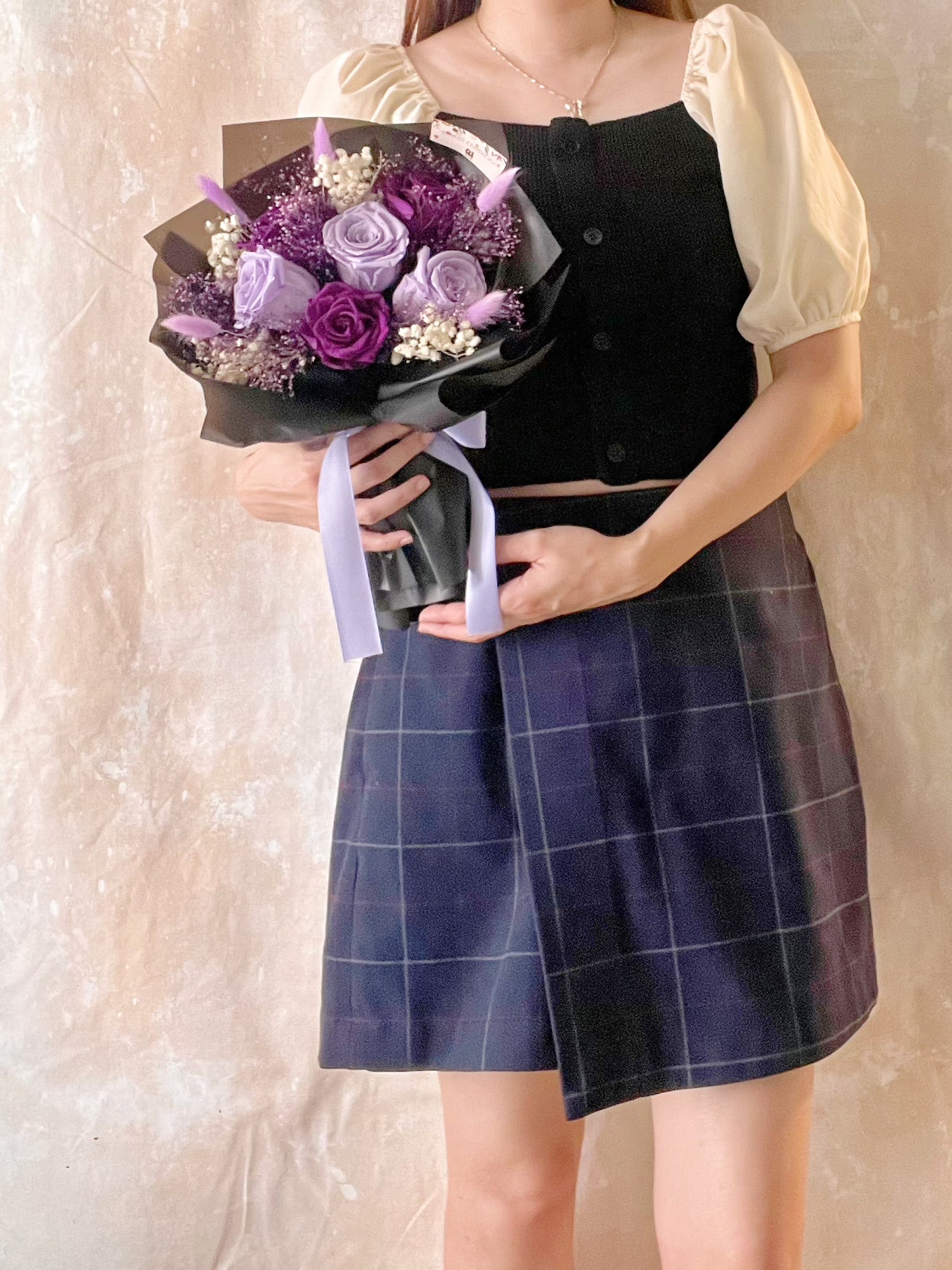 甜蜜時刻 紫色6 枝保鮮玫瑰花束｜保鮮花 永生花 生日花束