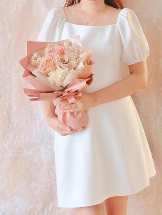 3 枝大地色系－保鮮玫瑰花束｜保鮮花 永生花 畢業花束 生日花束