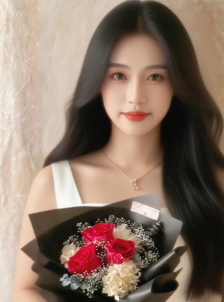 3 枝午夜熱情紅色－保鮮玫瑰花束｜保鮮花 永生花 畢業花束 生日花束