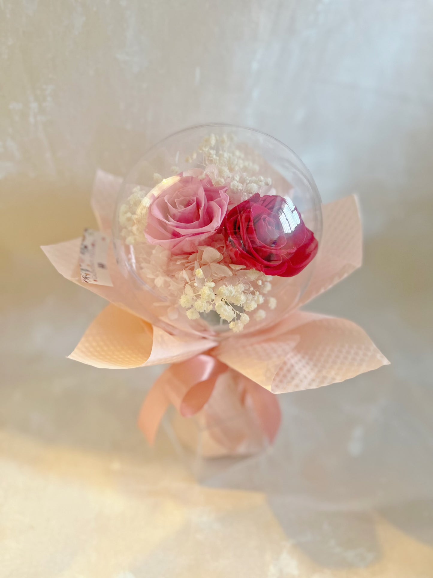 （有現貨）熱情小夢幻球 2枝保鮮玫瑰花束｜保鮮花 永生花 生日花束