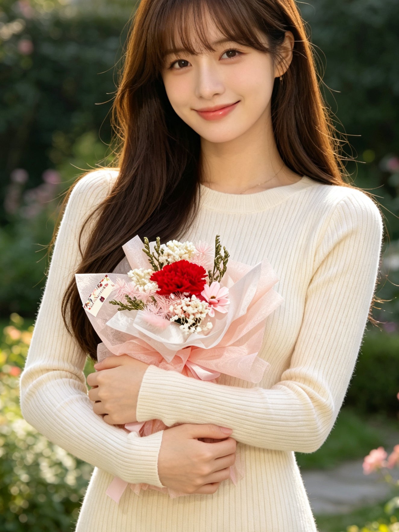 敬愛 母親單枝保鮮康乃馨小花束｜保鮮花 永生花 畢業花束 乾花