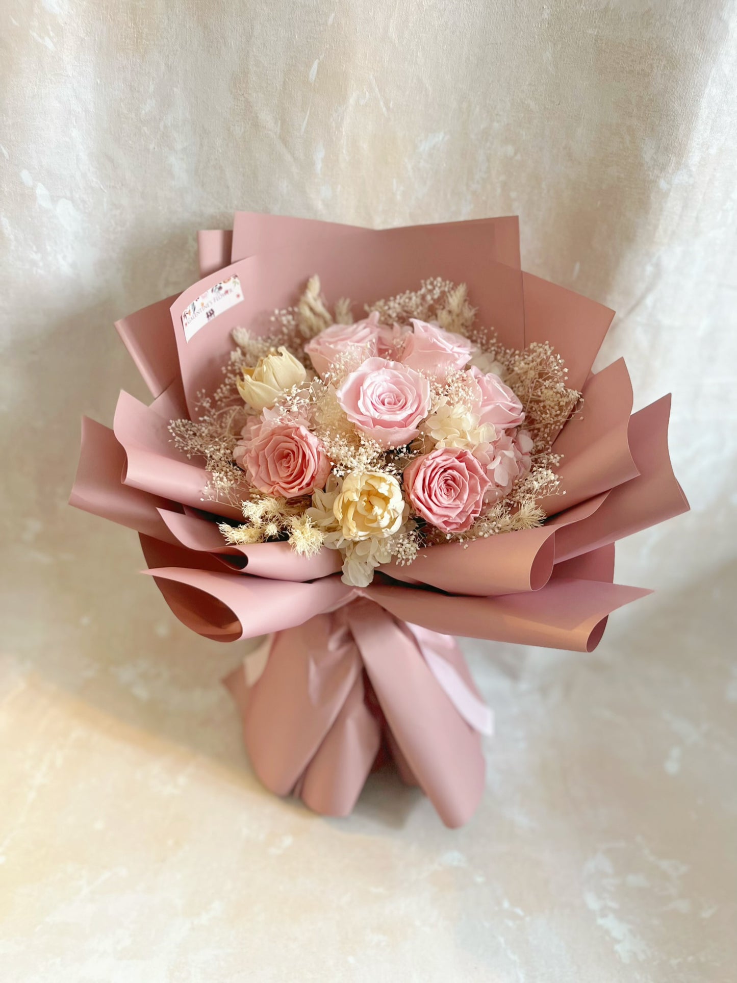 6 枝溫柔大地色系－保鮮玫瑰花束｜保鮮花 永生花 畢業花束 生日花束