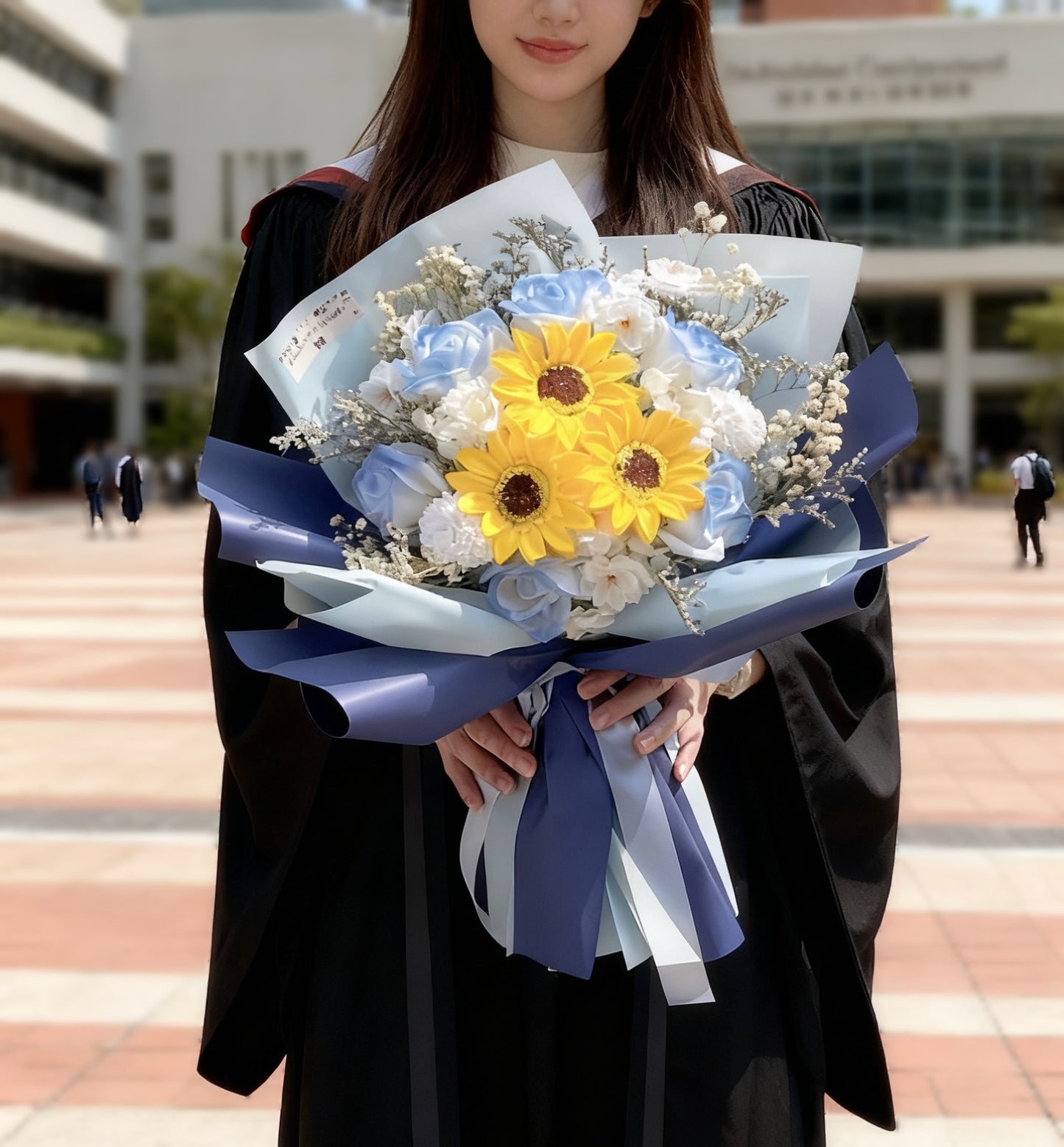 我們的畢業天－香梘太陽花 玫瑰花束 向日葵｜香梘花｜畢業花束  小學 幼稚園