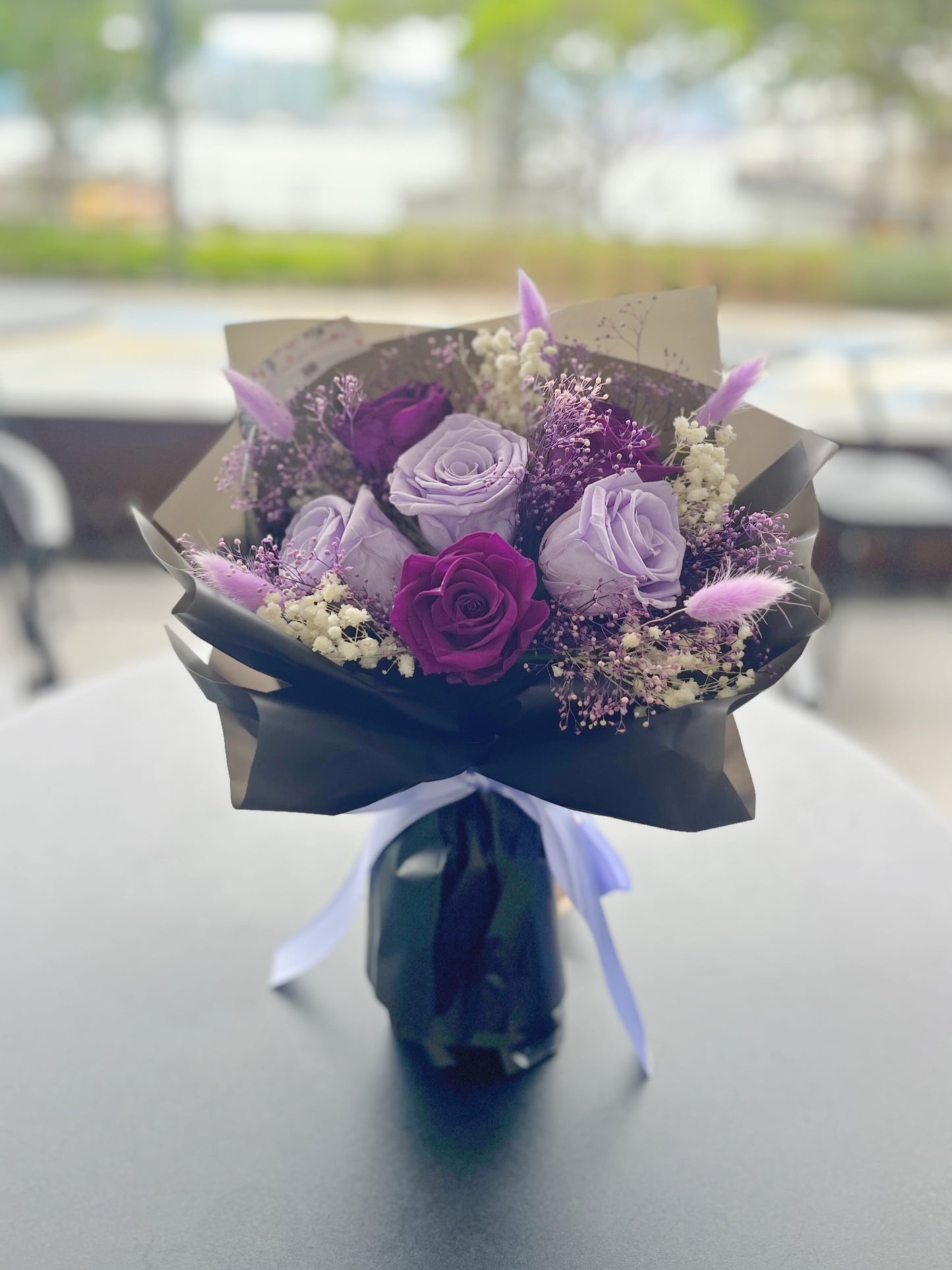 甜蜜時刻 紫色6 枝保鮮玫瑰花束｜保鮮花 永生花 生日花束