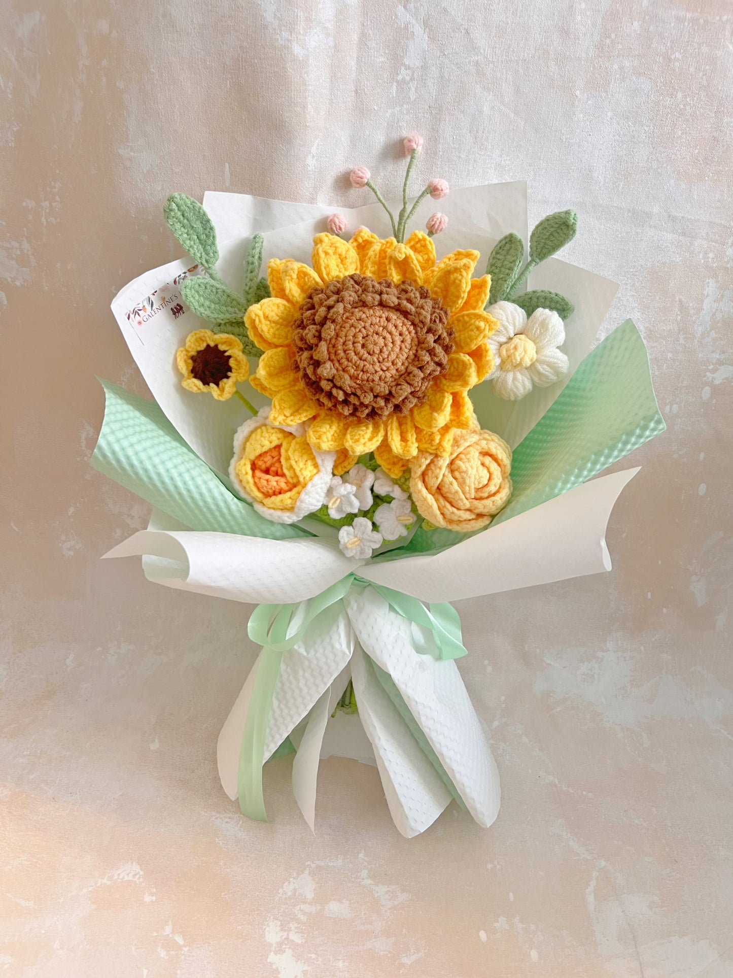 (有現貨）燦爛陽光 針織花束 畢業禮禮物 畢業花束精選 生日花束 中學 小學 幼稚園