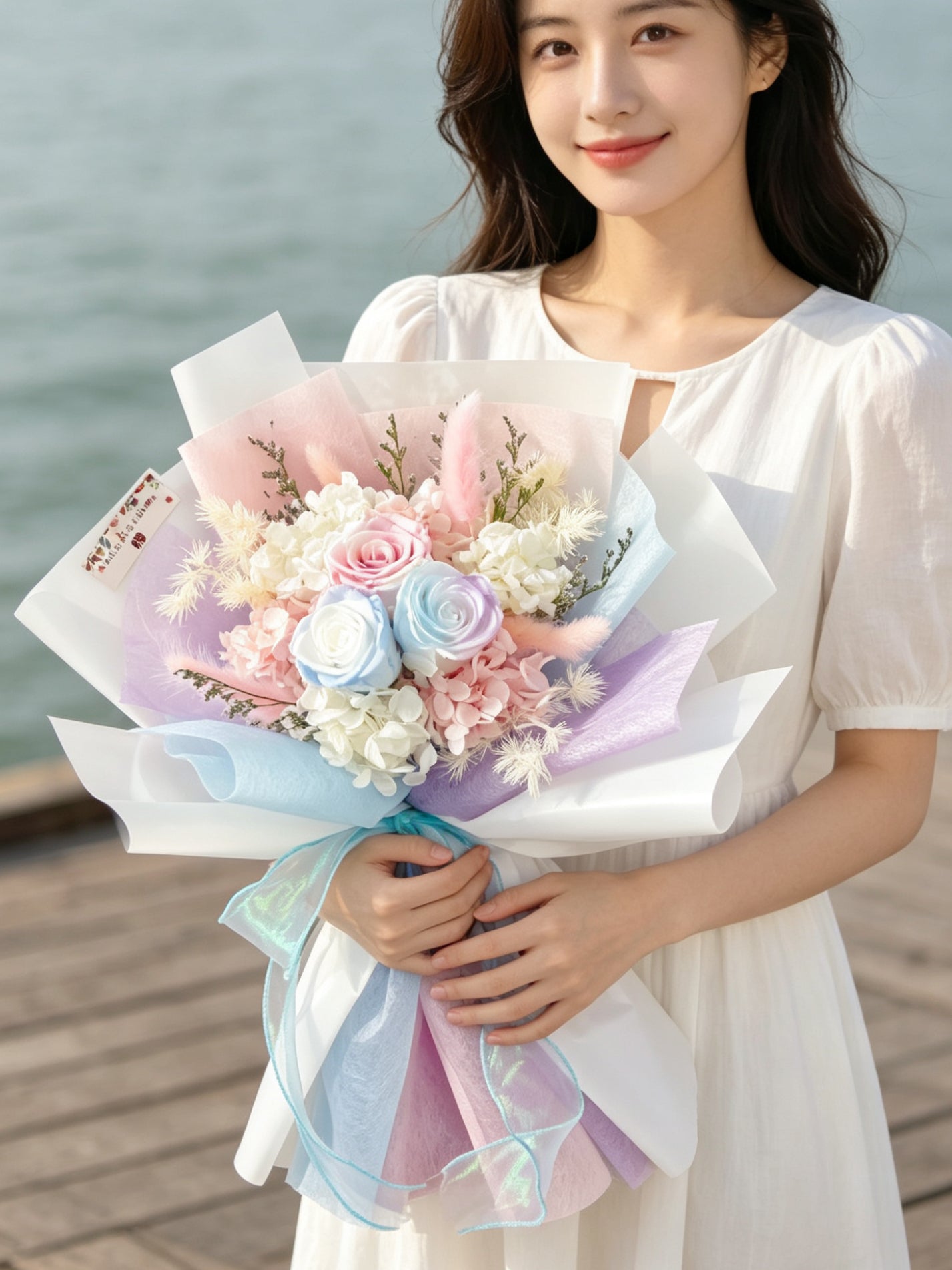 戀愛世紀 3 枝漸變色保鮮玫瑰花束｜保鮮花 永生花 畢業花束 生日花束