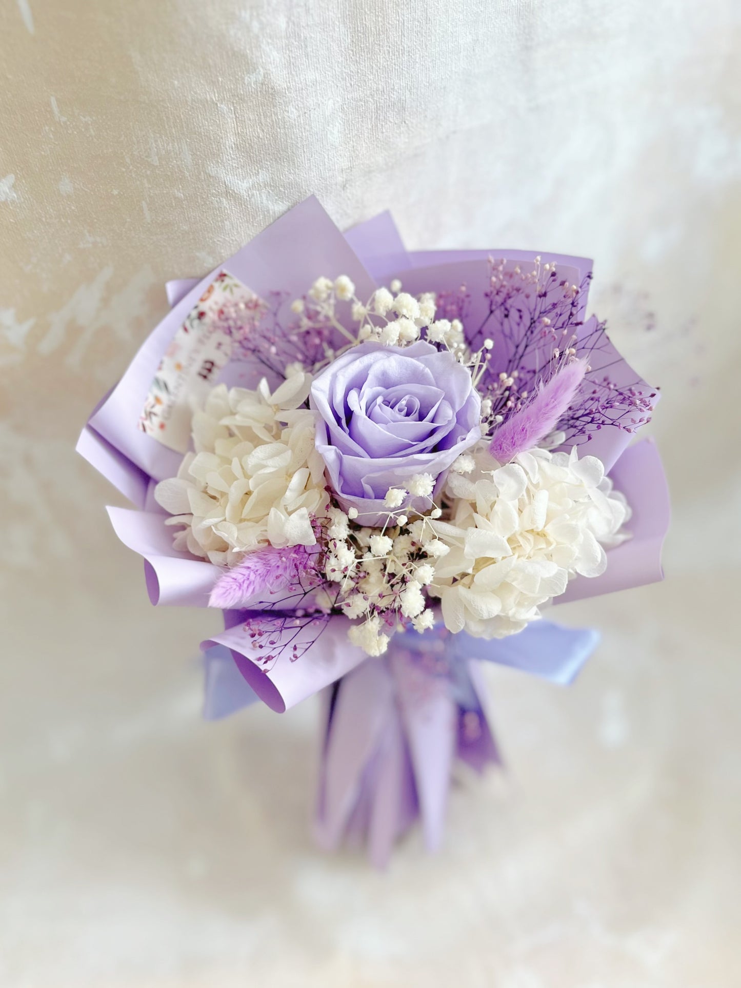 浪漫紫色 單枝保鮮玫瑰小花束｜保鮮花 永生花 畢業花束 乾花，