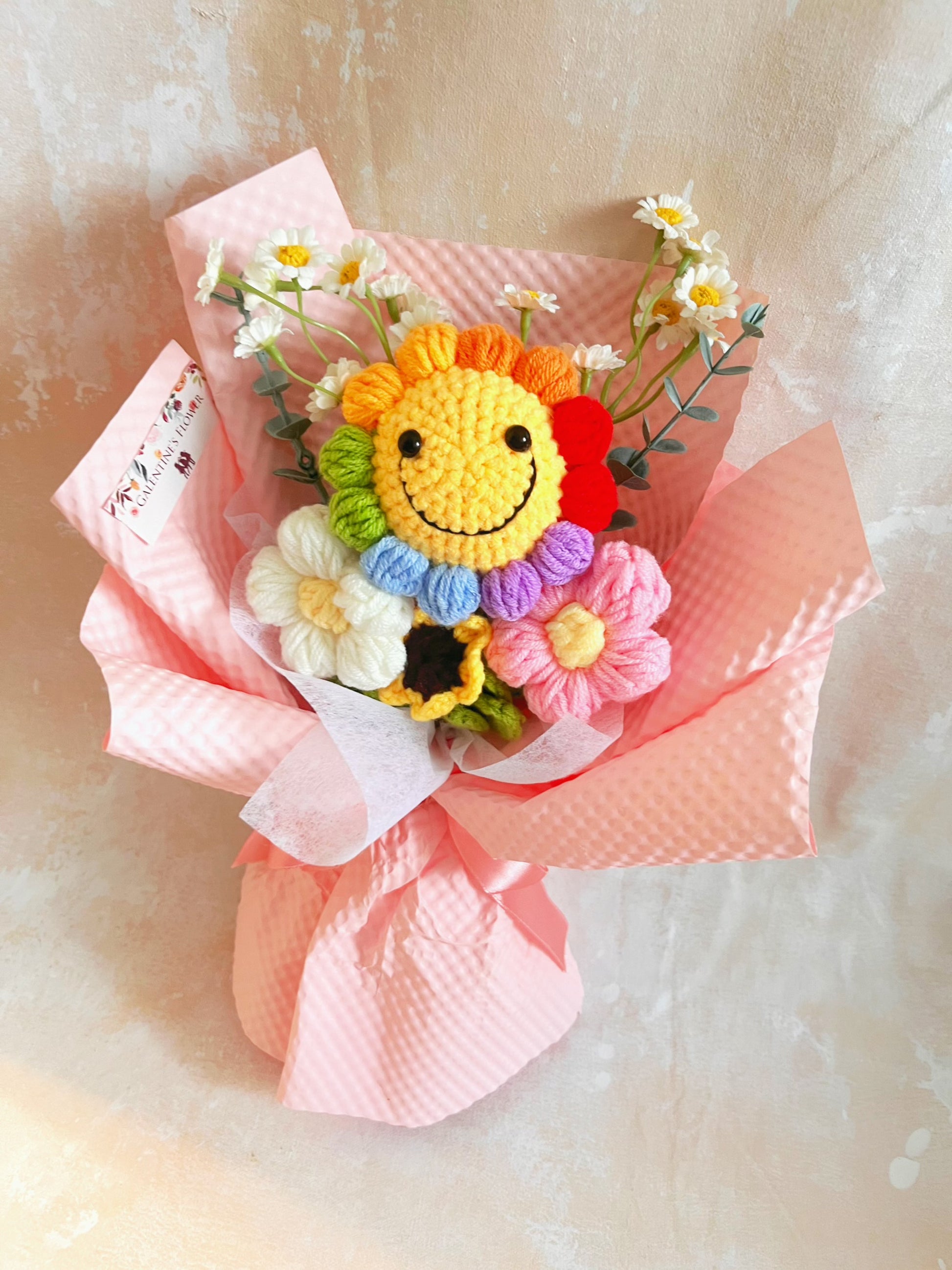 彩虹畢業禮 針織花束 畢業禮禮物 畢業花束精選 生日花束 中學 小學 幼稚園