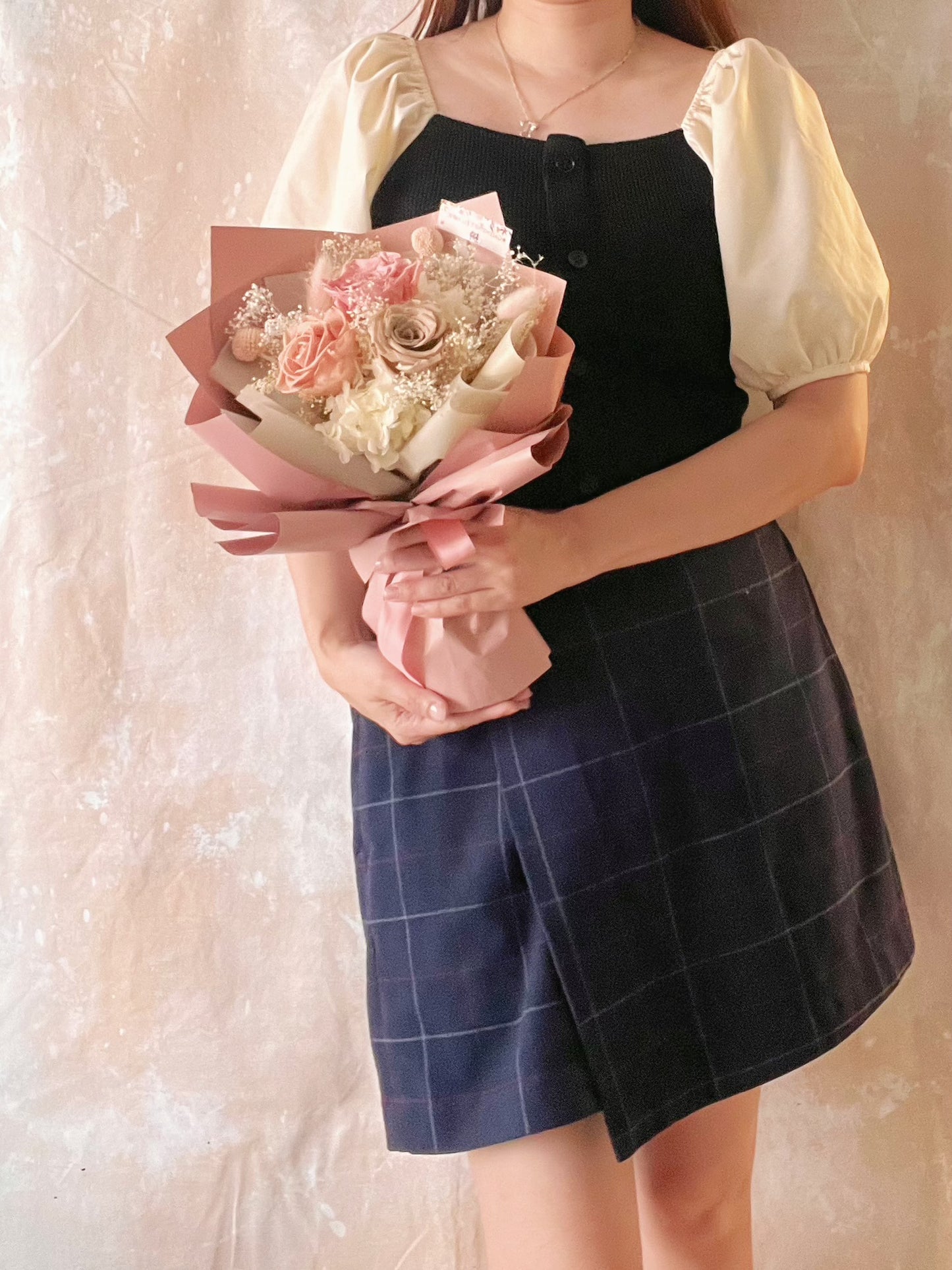 3 枝大地色系－保鮮玫瑰花束｜保鮮花 永生花 畢業花束 生日花束