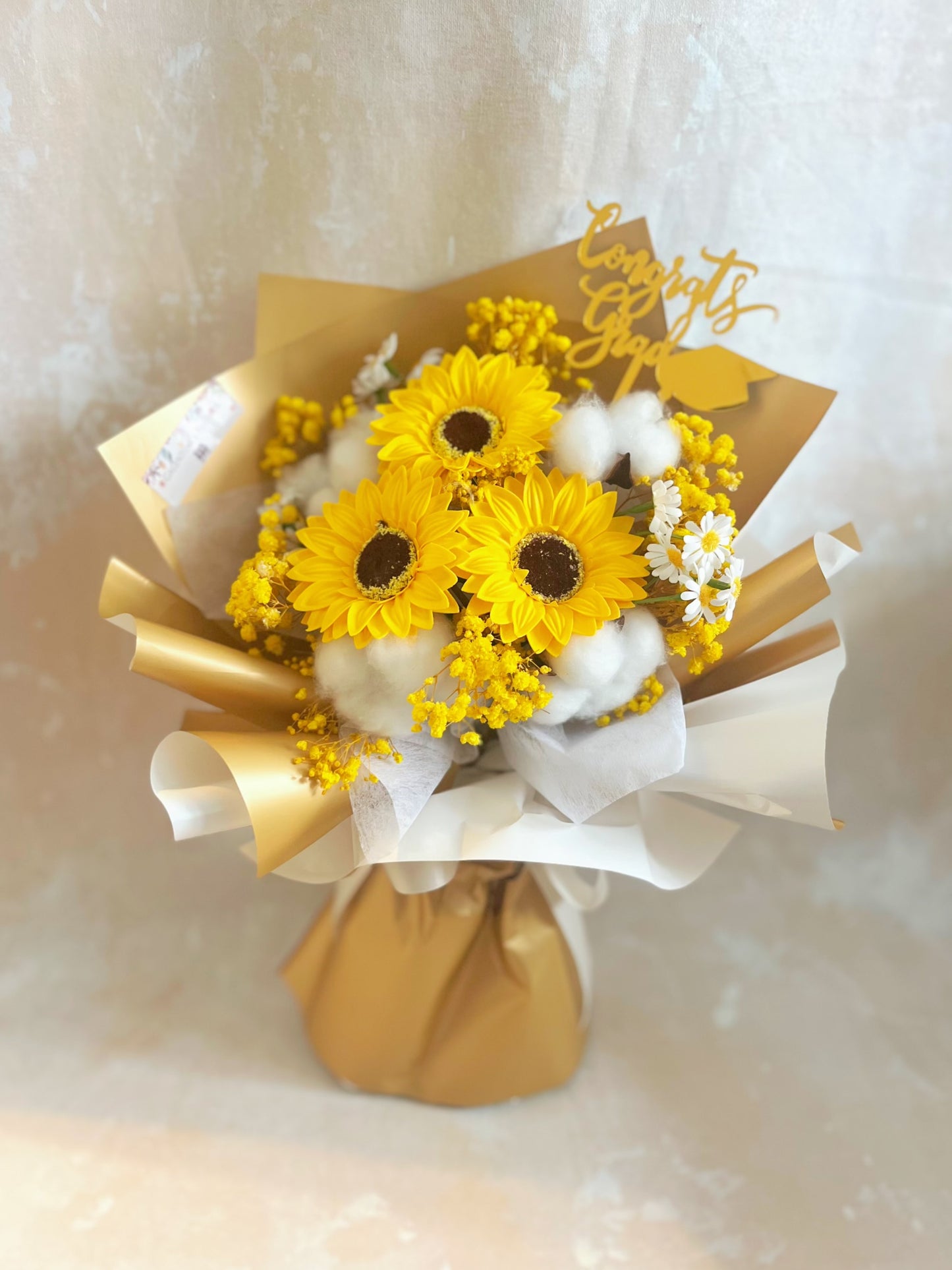 驕陽似我 - 3 枝香梘太陽花 向日葵｜香梘花｜畢業花束  小學 幼稚園