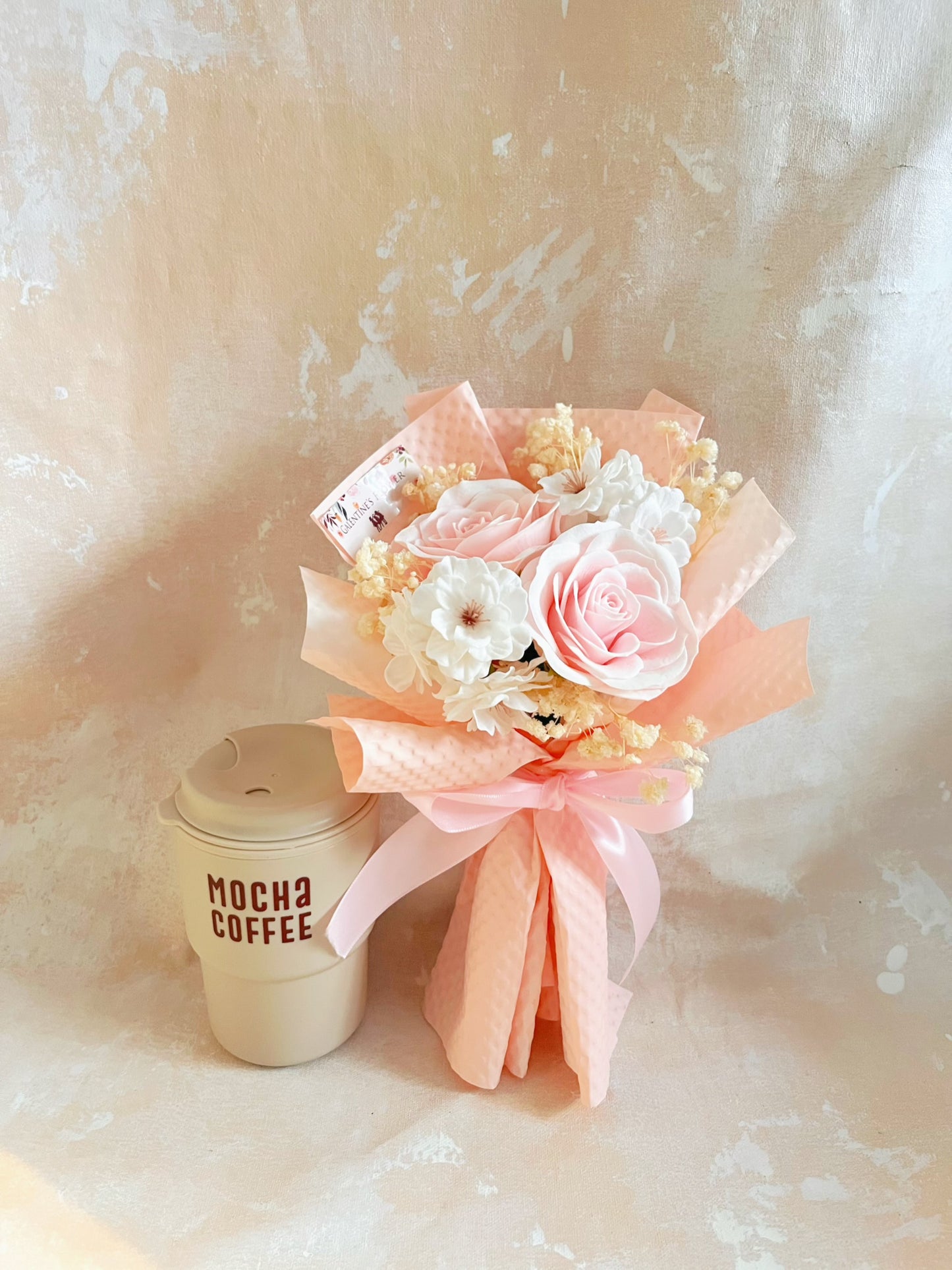 美少女的畢業花花束 + 玫瑰花｜香梘花生日花束 中學 小學 幼稚園