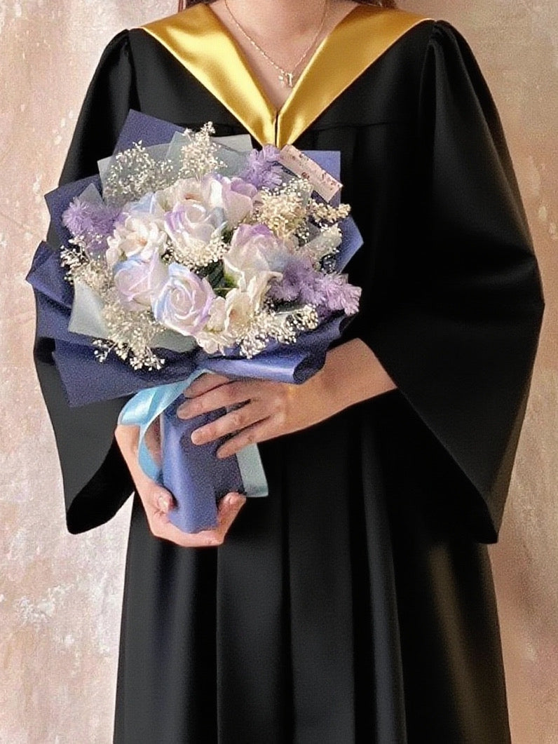 Unicorn 獨角獸6枝夢幻紫藍香梘玫瑰花束 ｜番梘花｜畢業花束 情人節花束 生日花束 中學 小學 幼稚園