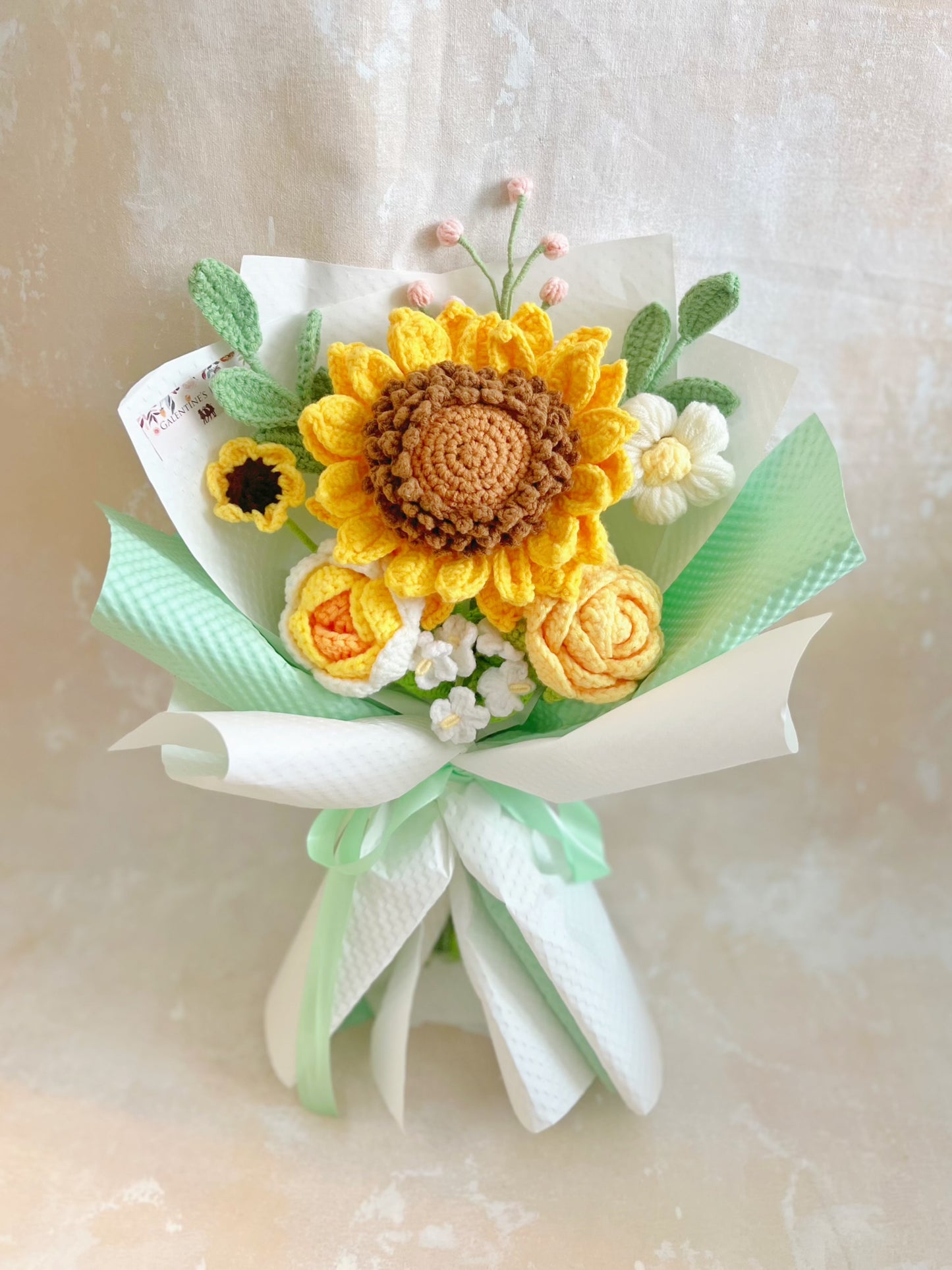 (有現貨）燦爛陽光 針織花束 畢業禮禮物 畢業花束精選 生日花束 中學 小學 幼稚園