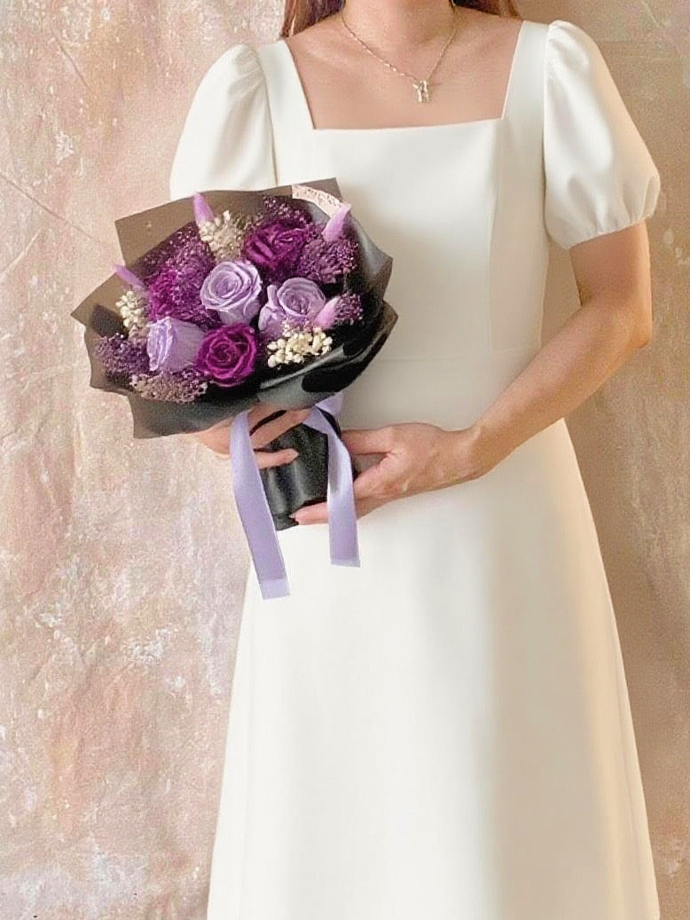 甜蜜時刻 紫色6 枝保鮮玫瑰花束｜保鮮花 永生花 生日花束