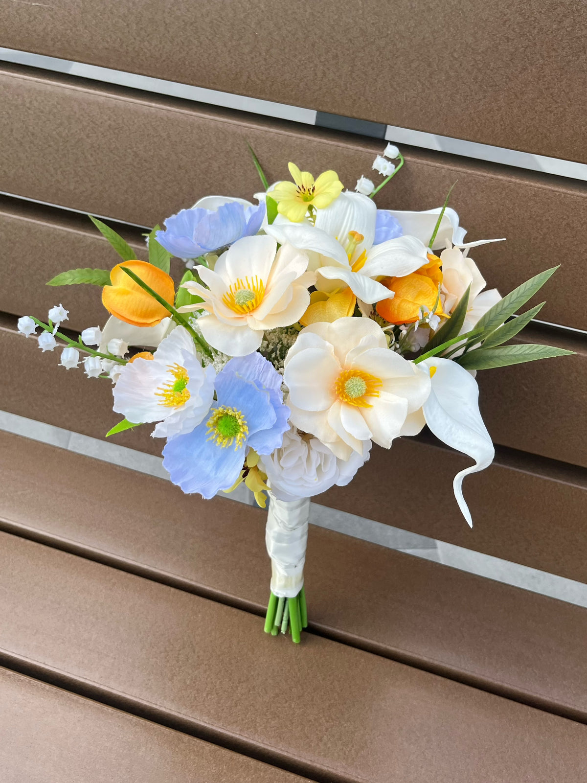 (一個月預訂）新娘花球-仿真花花球 馬蹄蘭 絲花花球 韓式花球 pre wedding 婚禮花球