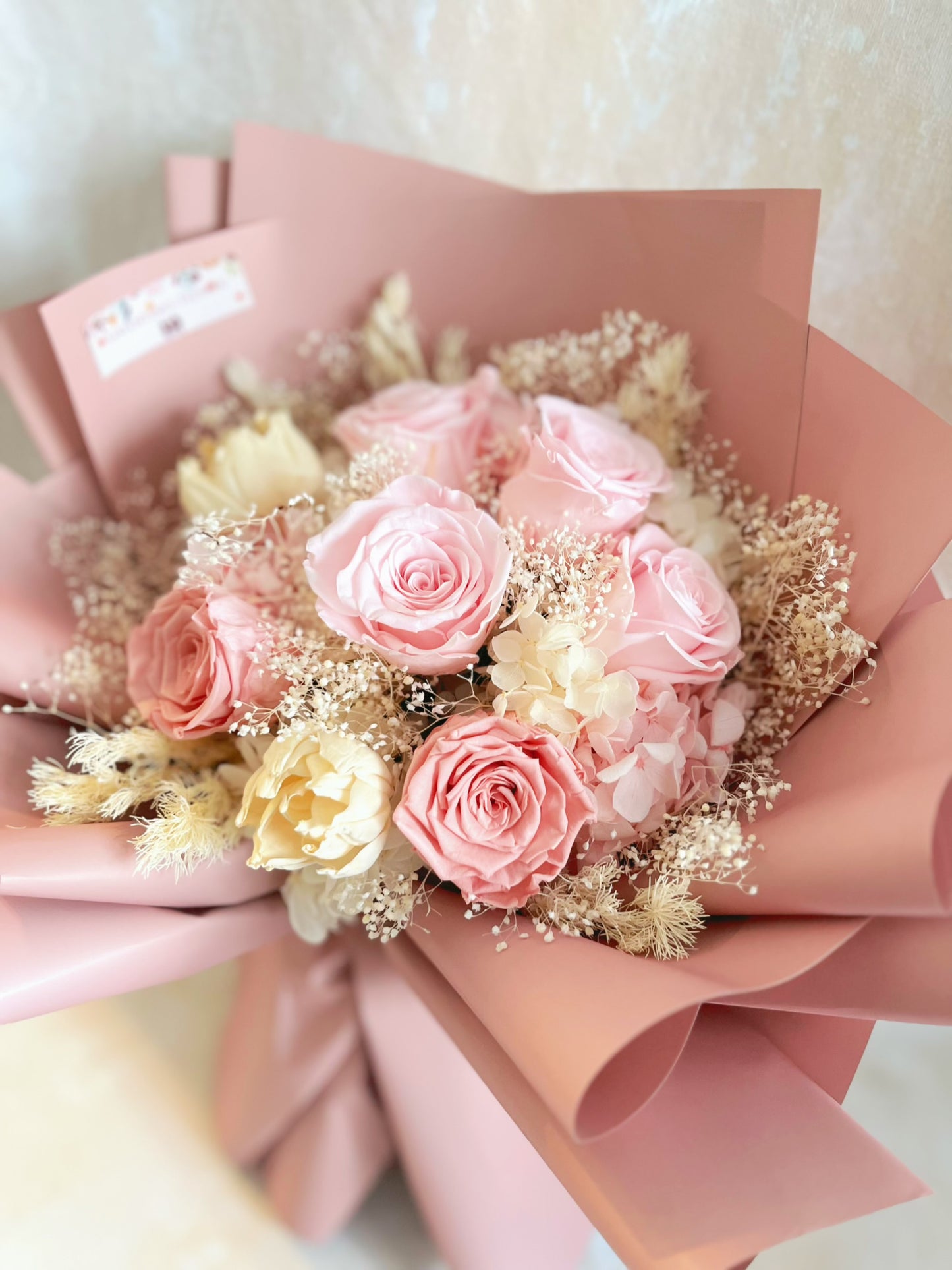 6 枝溫柔大地色系－保鮮玫瑰花束｜保鮮花 永生花 畢業花束 生日花束