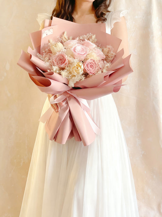 6 枝溫柔大地色系－保鮮玫瑰花束｜保鮮花 永生花 畢業花束 生日花束