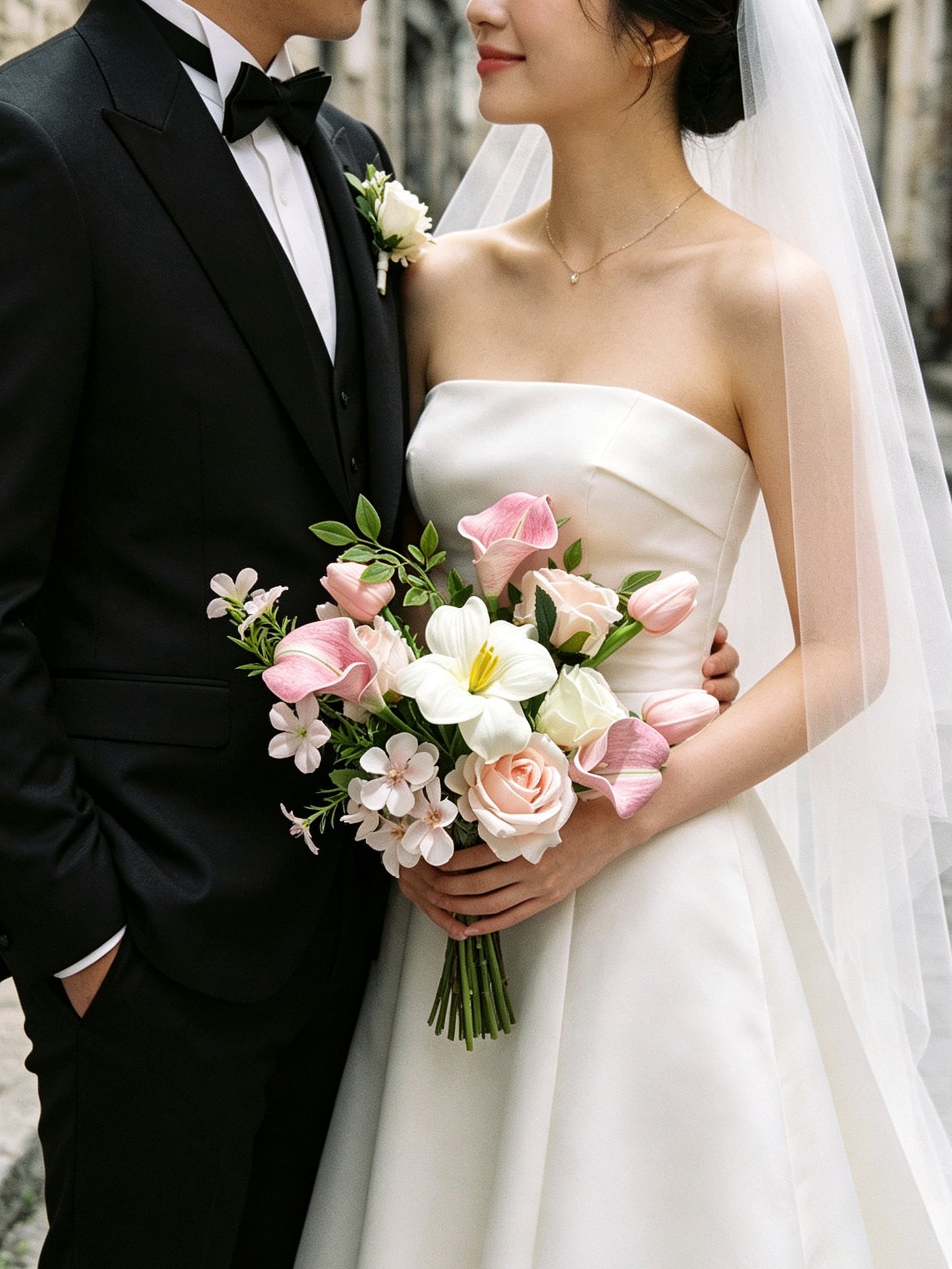 (一個月預訂）新娘花球-仿真花花球 馬蹄蘭 絲花花球 韓式花球 pre wedding