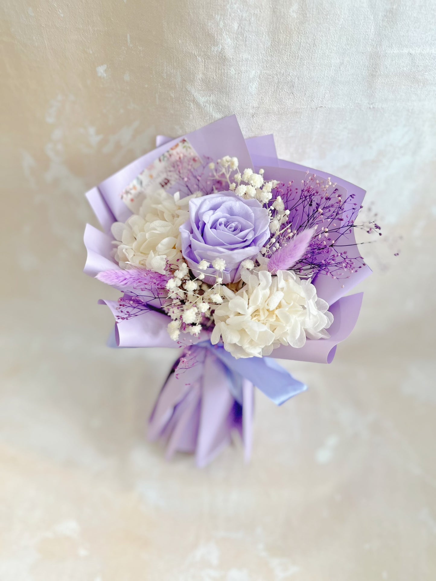 浪漫紫色 單枝保鮮玫瑰小花束｜保鮮花 永生花 畢業花束 乾花，