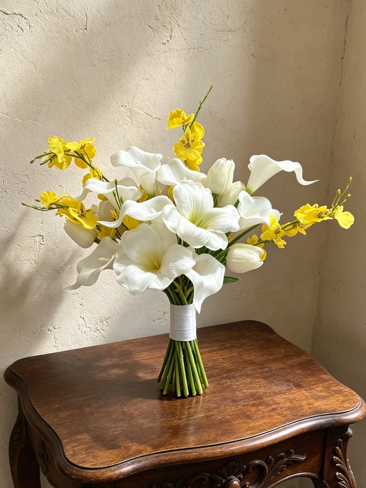(一個月預訂）新娘花球-仿真花花球馬蹄蘭 絲花花球 pre wedding