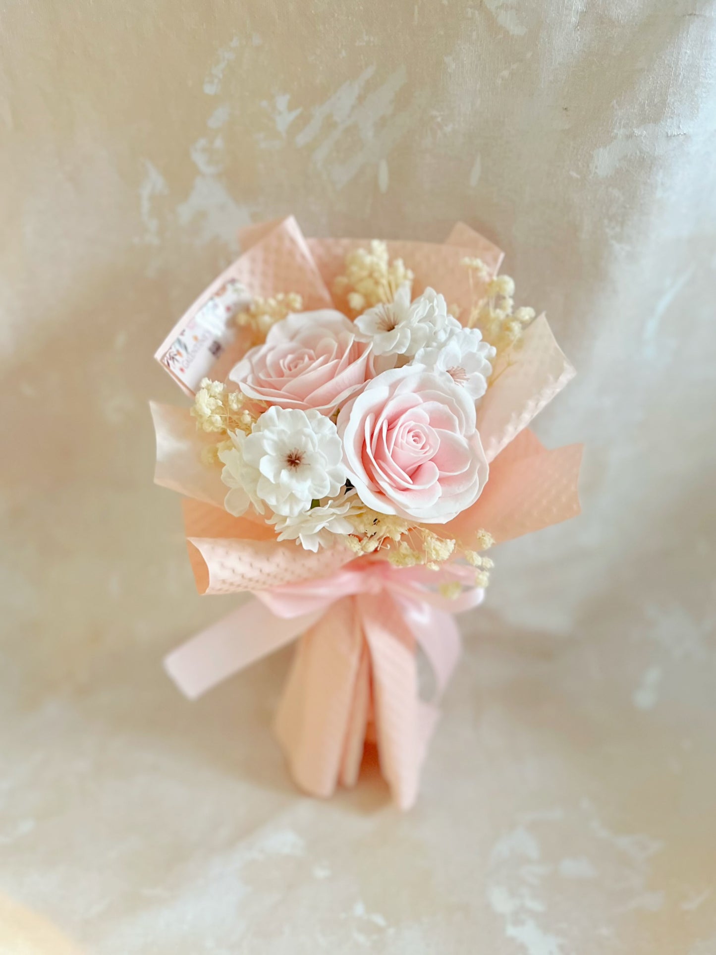 美少女的畢業花花束 + 玫瑰花｜香梘花生日花束 中學 小學 幼稚園