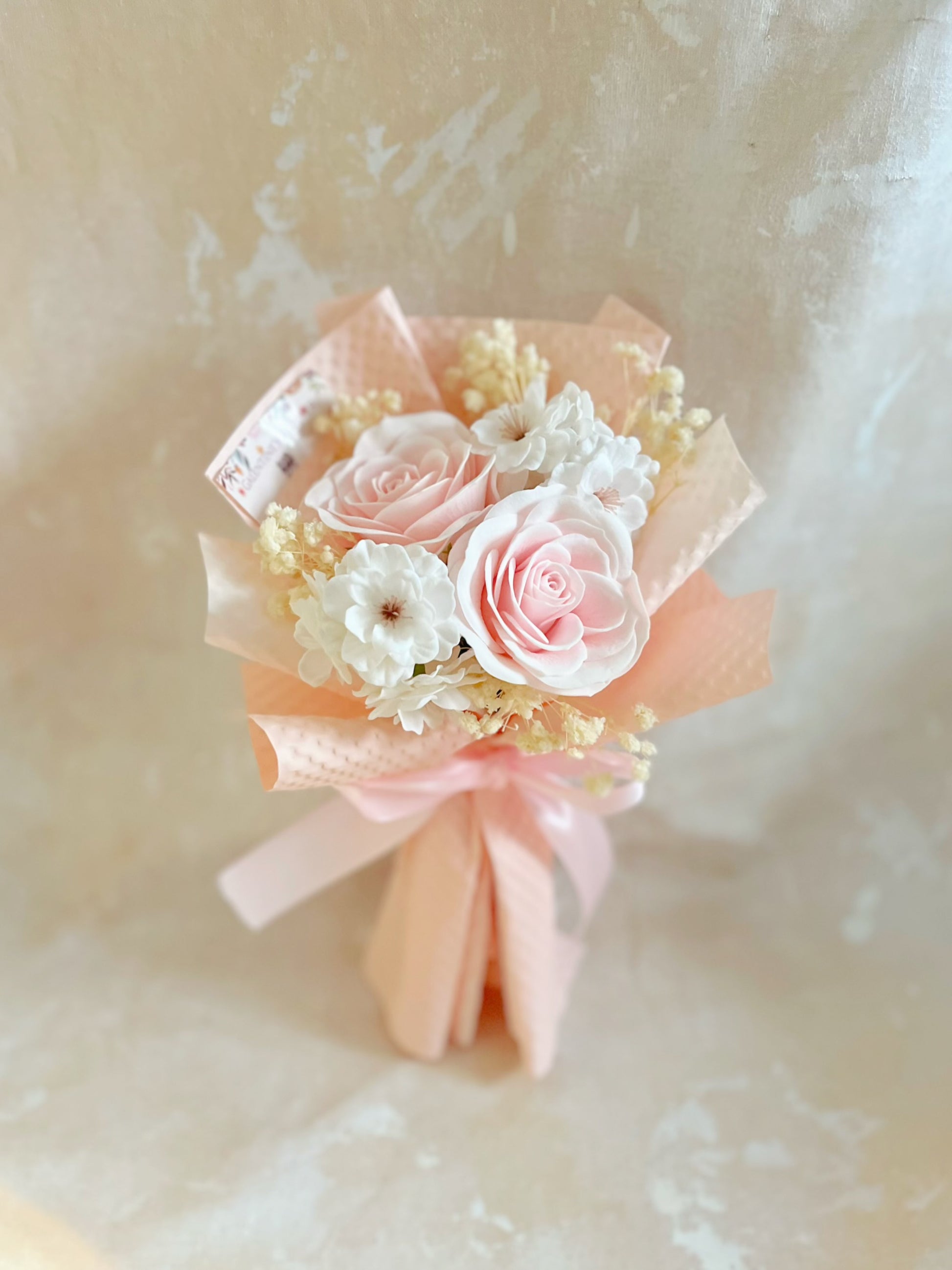 美少女的畢業花花束 + 玫瑰花｜香梘花生日花束 中學 小學 幼稚園