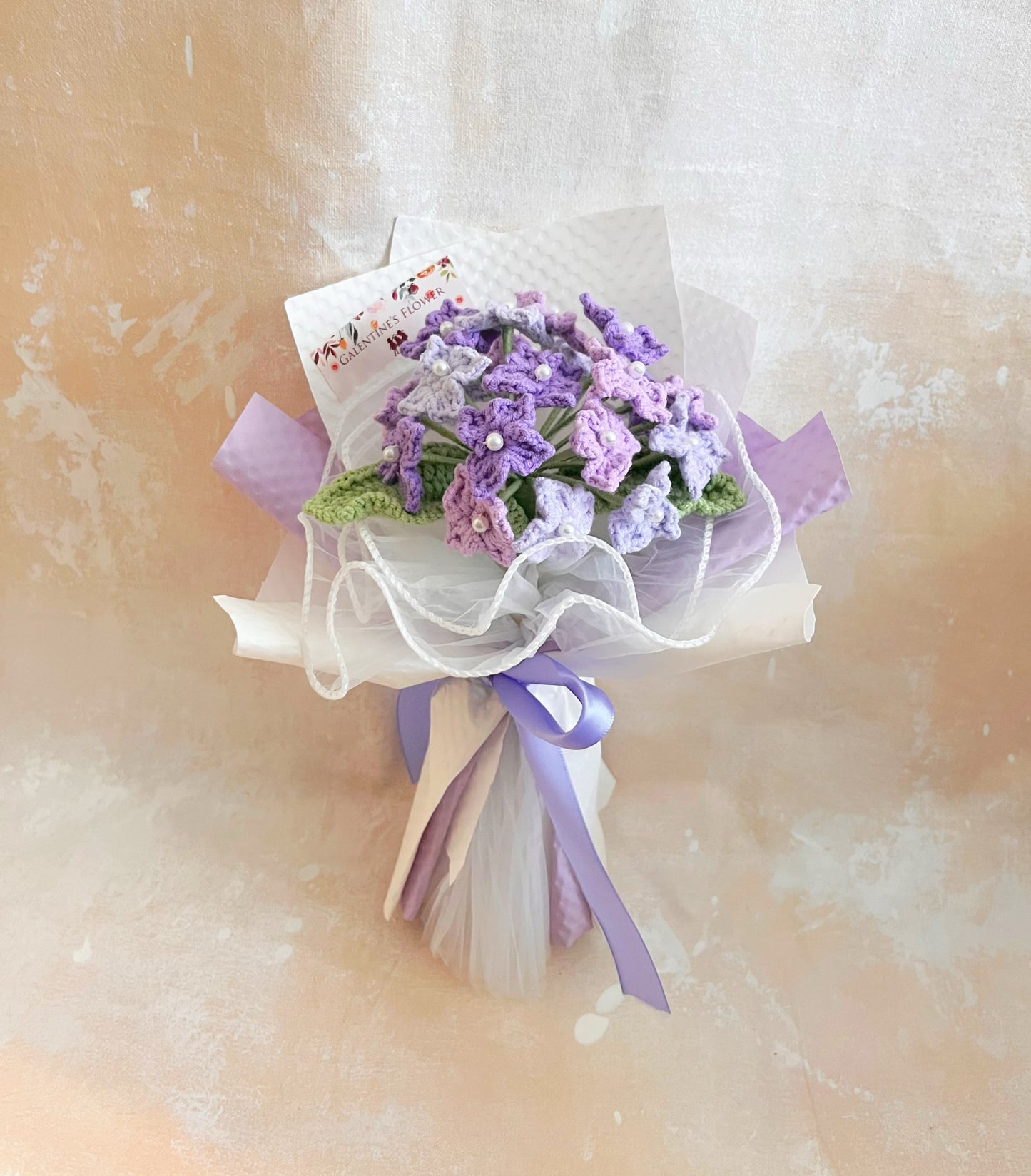 （有現貨）紫陽花 日系繡球花針織小花束 畢業禮禮物 畢業花束精選 生日花束 中學 小學 幼稚園